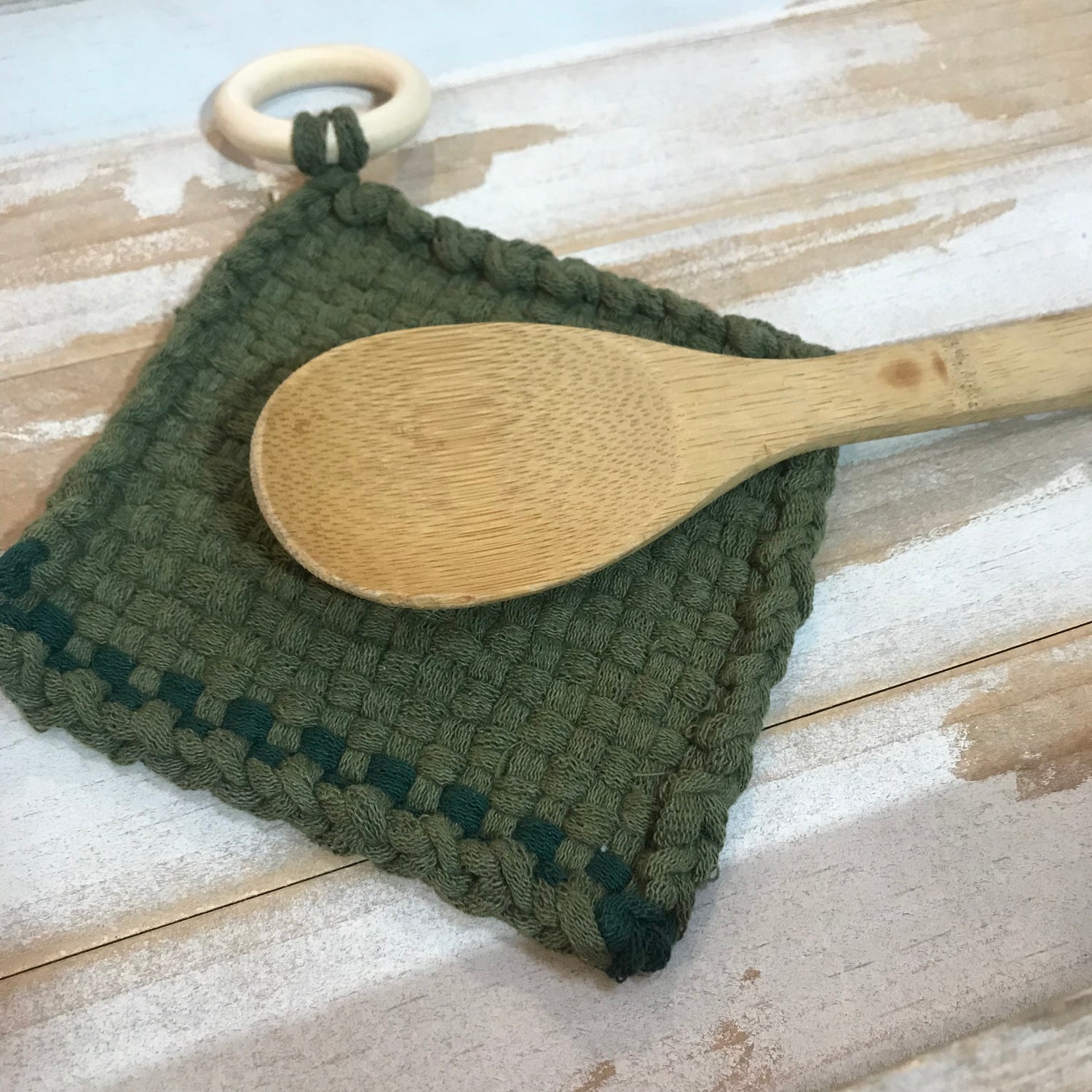 Woven Green Small Trivet