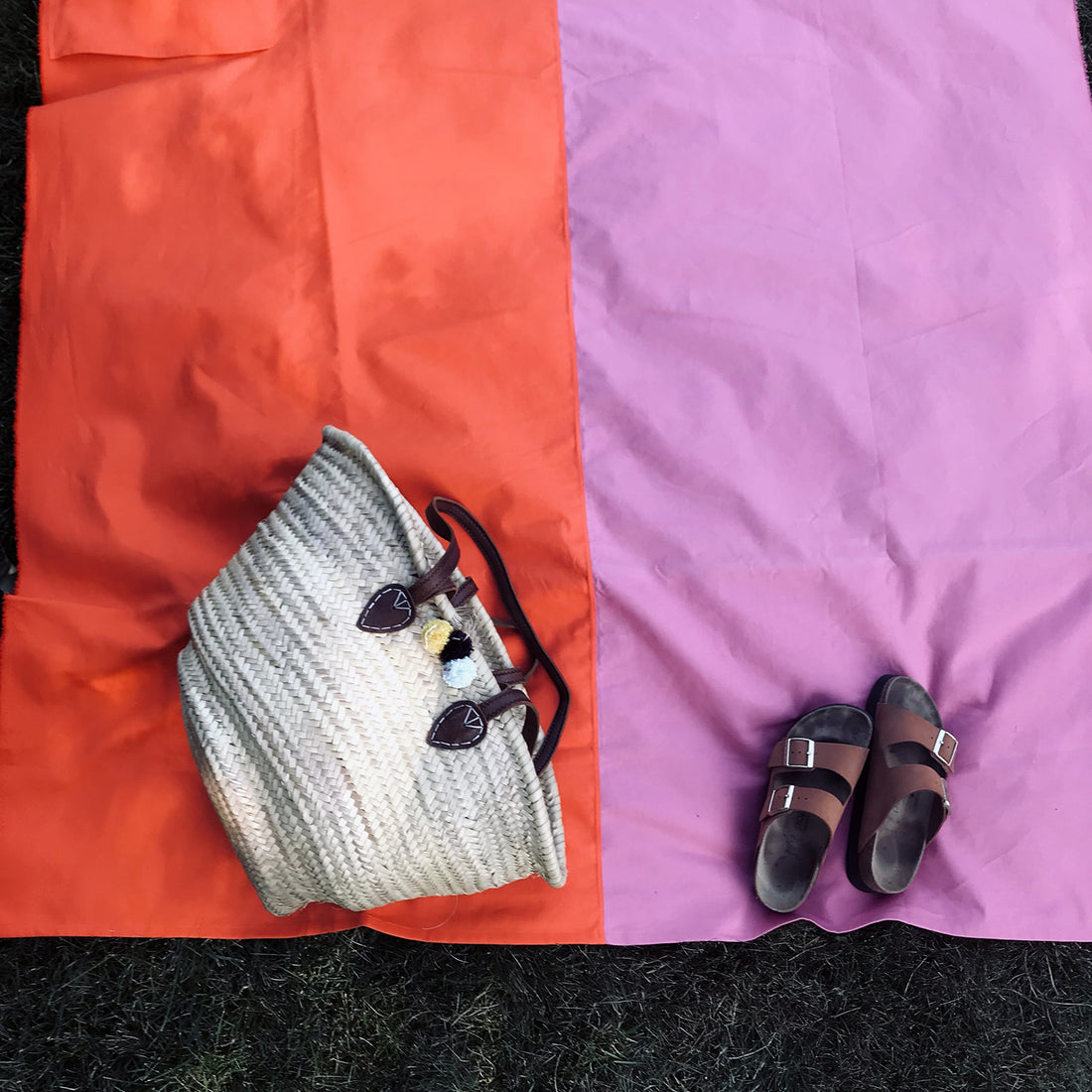 Canvas Color Block Picnic Blanket