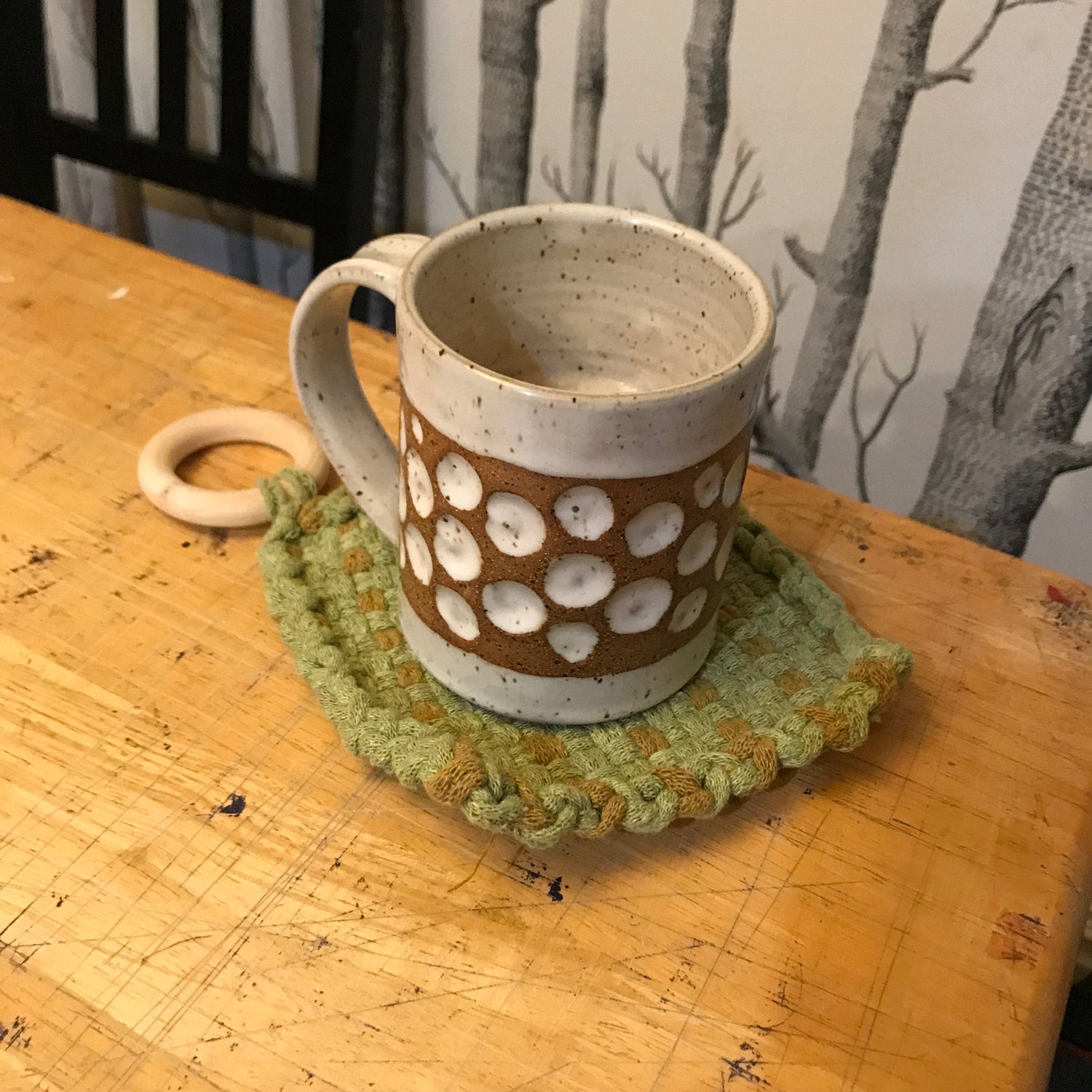 Woven Green Small Trivet