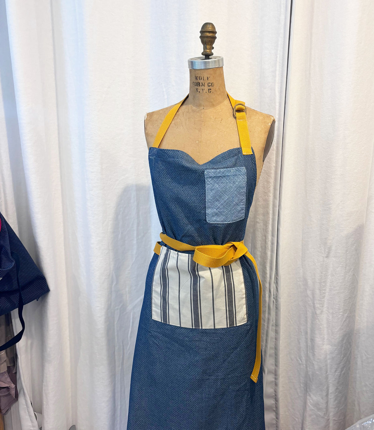 Full Denim Dot Apron
