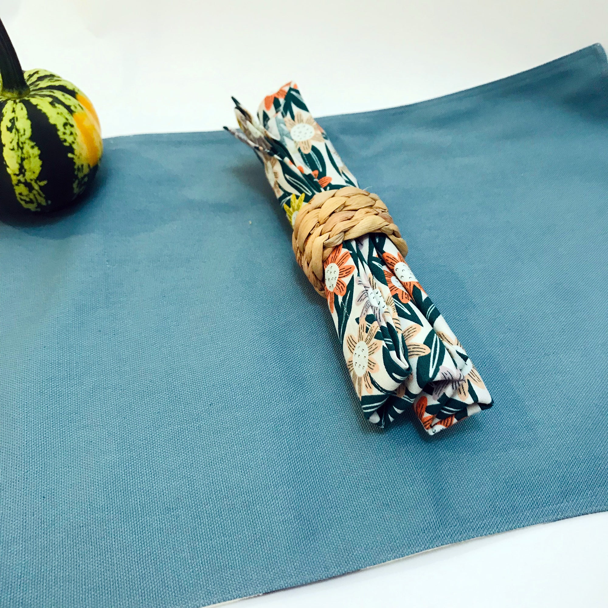 Blue Ikat Reversible Placemats