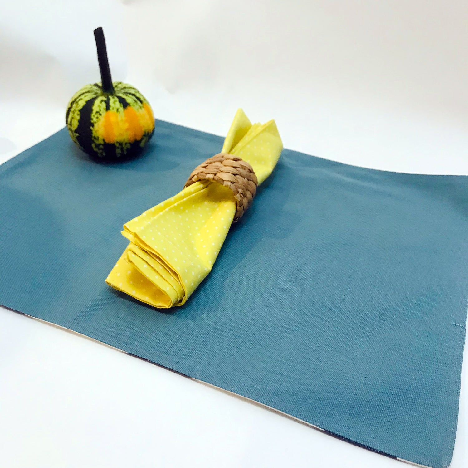 Blue Ikat Reversible Placemats