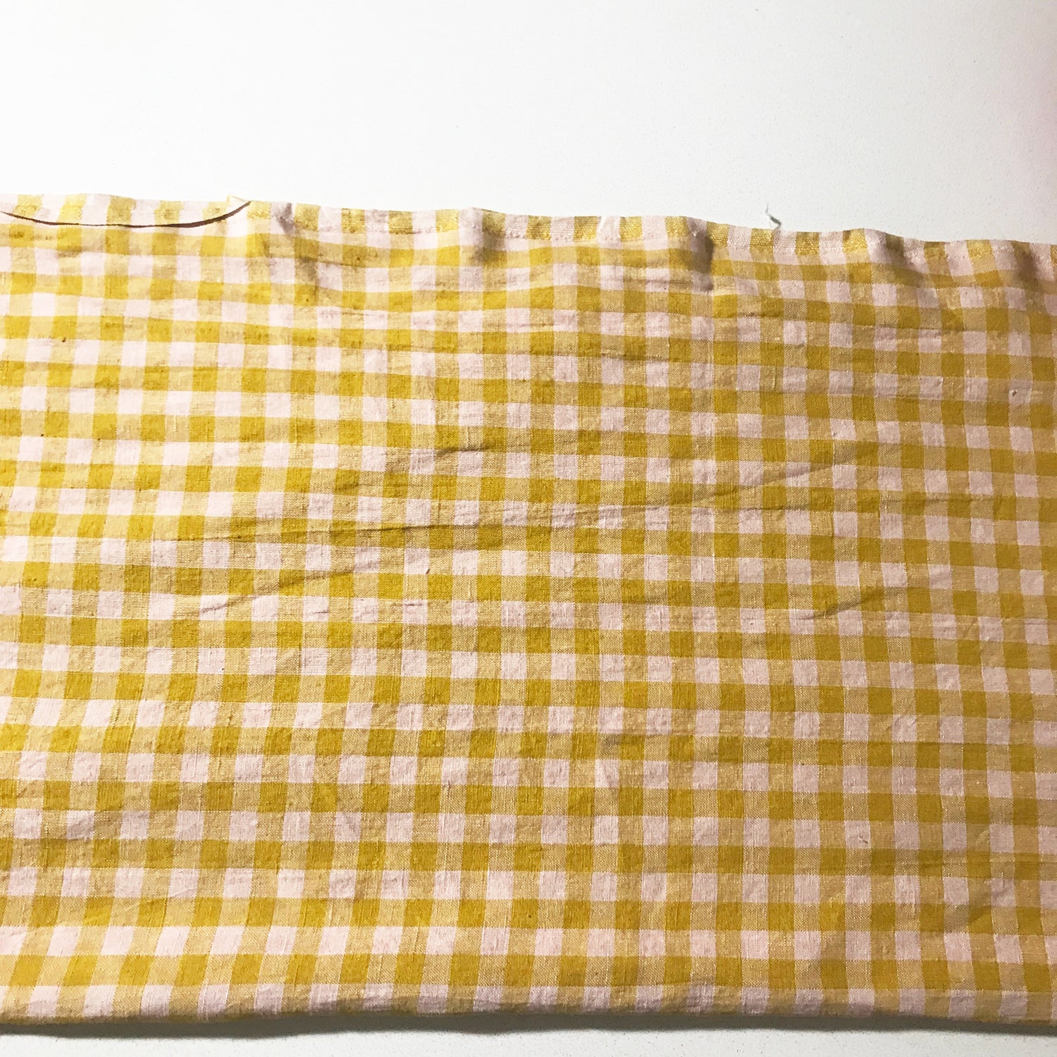 Wes Mustard Linen Check Runner