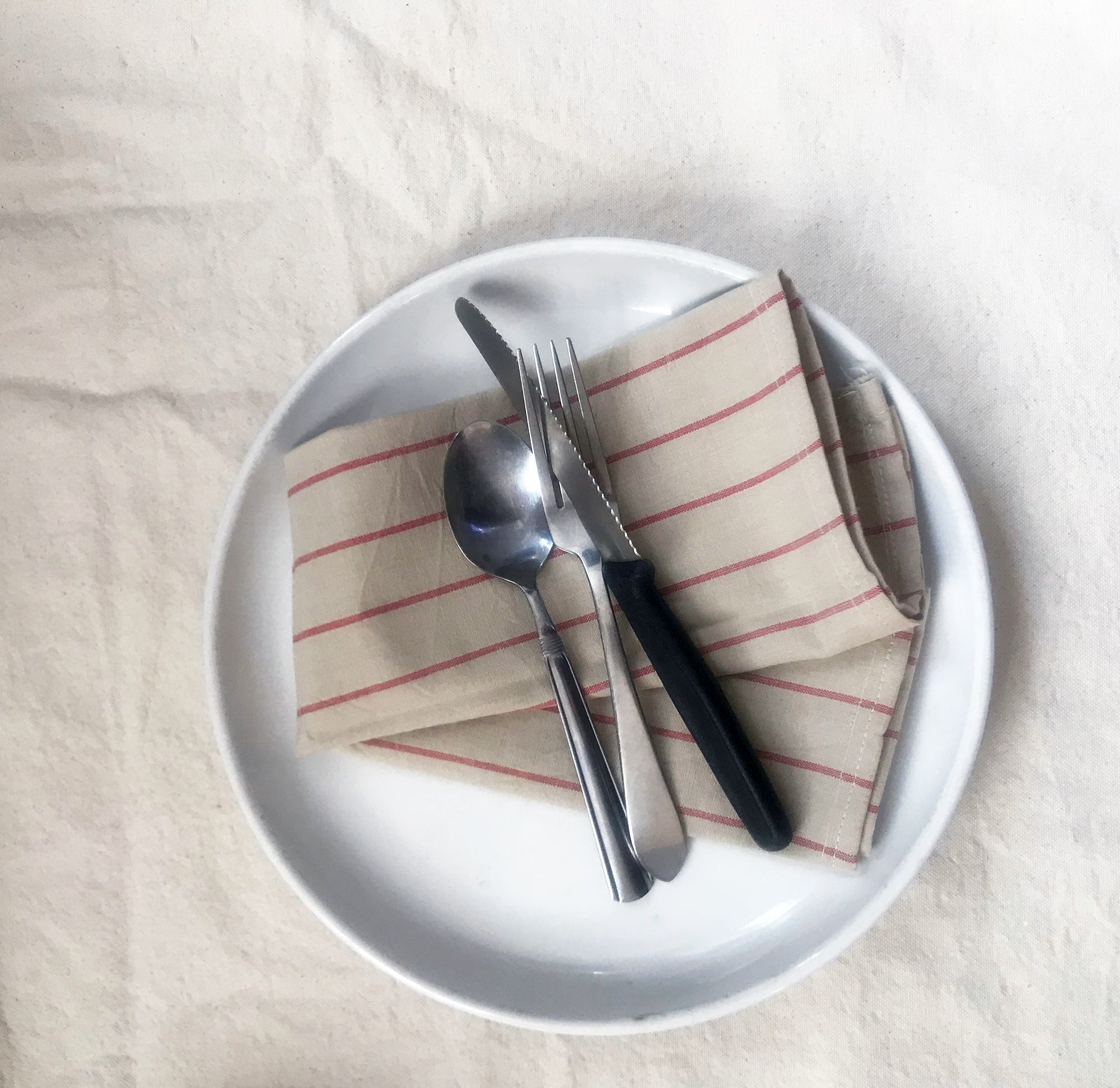 Wide Red Pinstripe Napkin