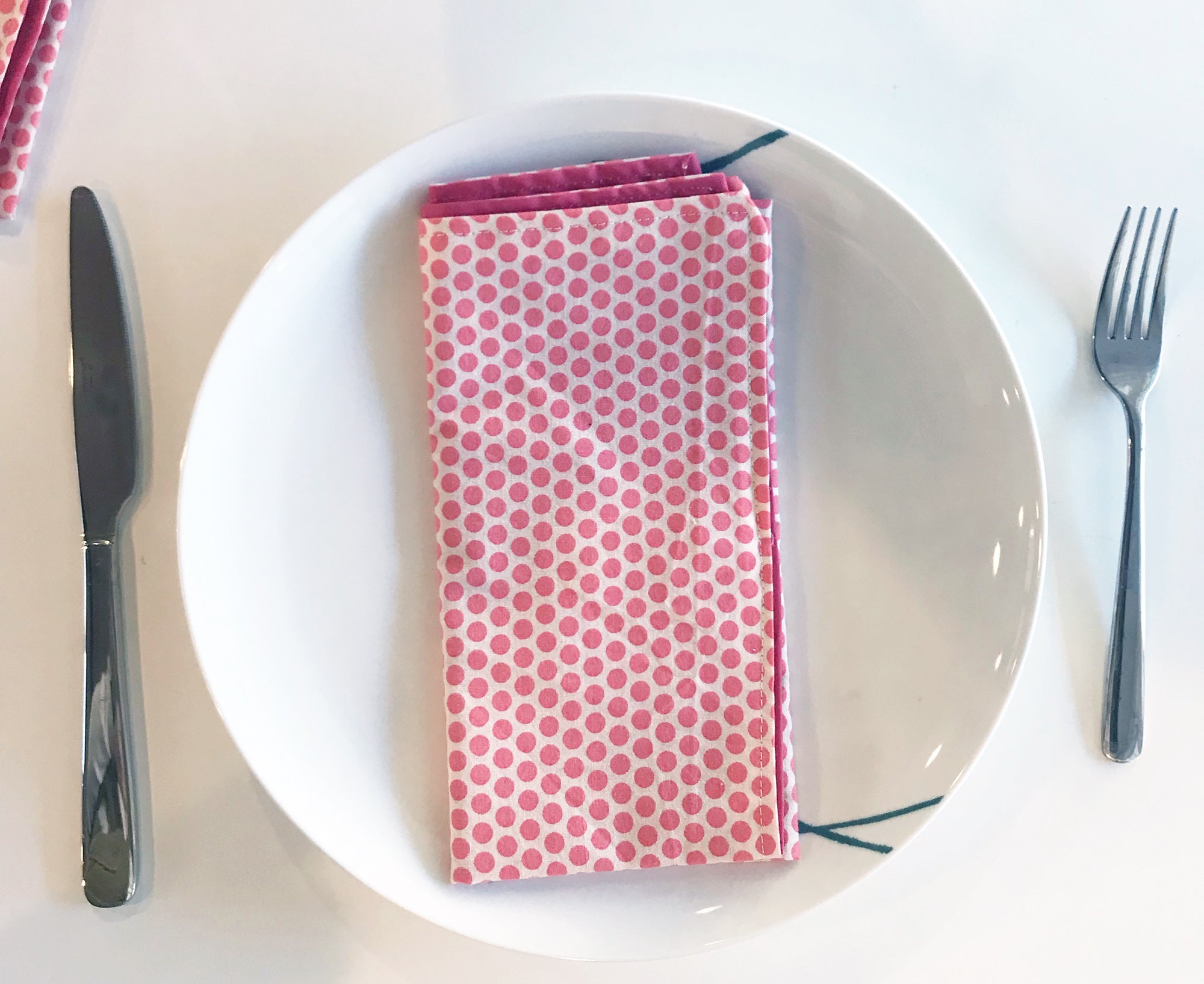 Berry Floral and Dot Cloth Napkin Mix