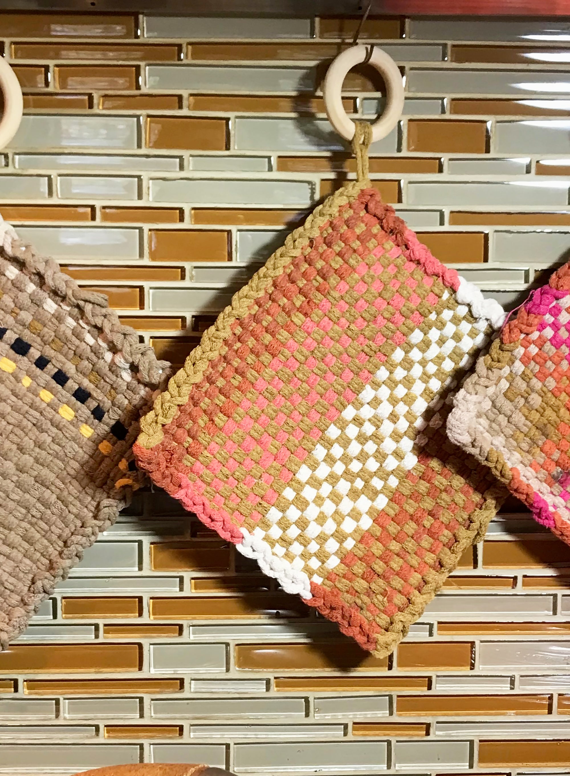Potholder in Pumpkin Plaid