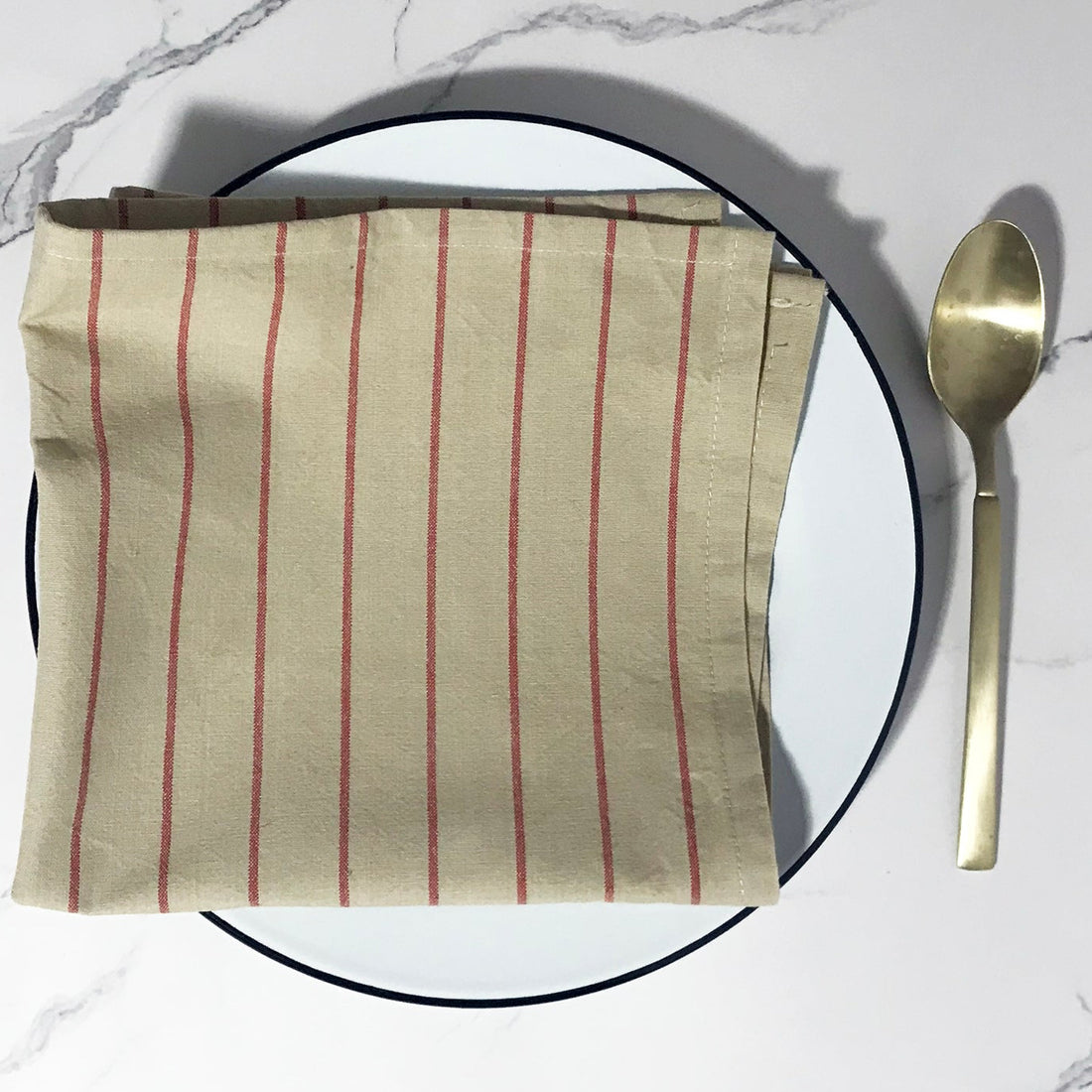 Wide Red Pinstripe Napkin