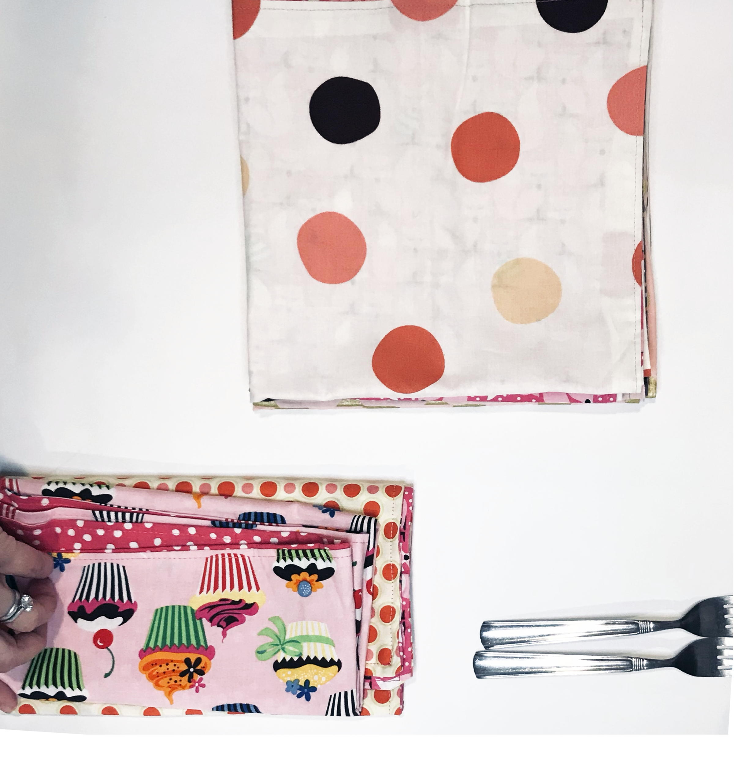 Studio Sale Reversible Pink Cotton Cloth Dinner Napkin