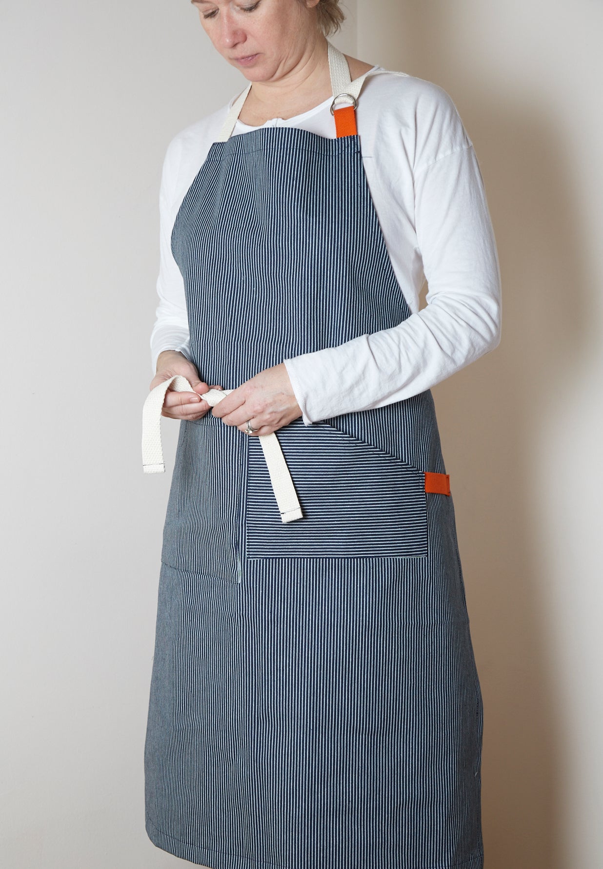 Blue and White Stripe Chef Apron