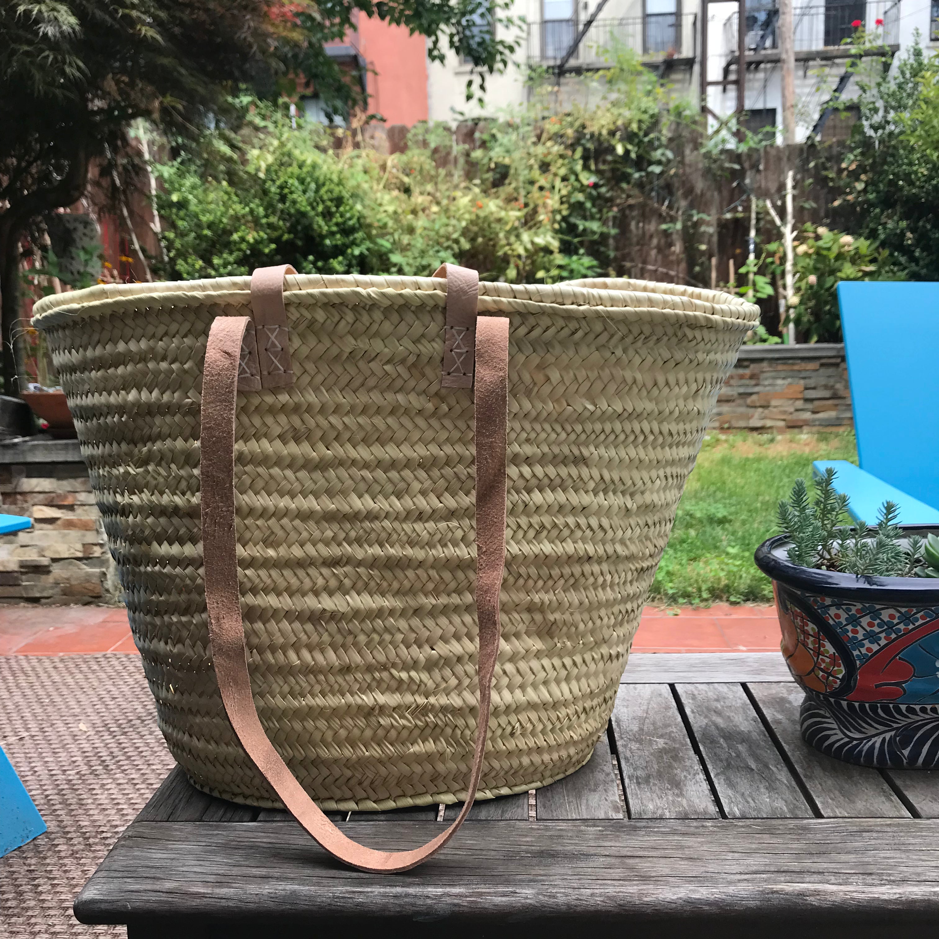 Oversized Straw Bag French Basket Tote