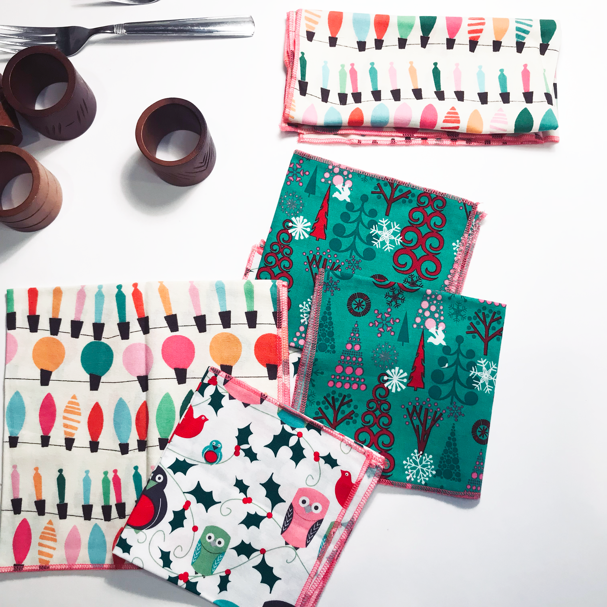 Studio Sale - Small Christmas Cotton Cloth Dinner Napkin
