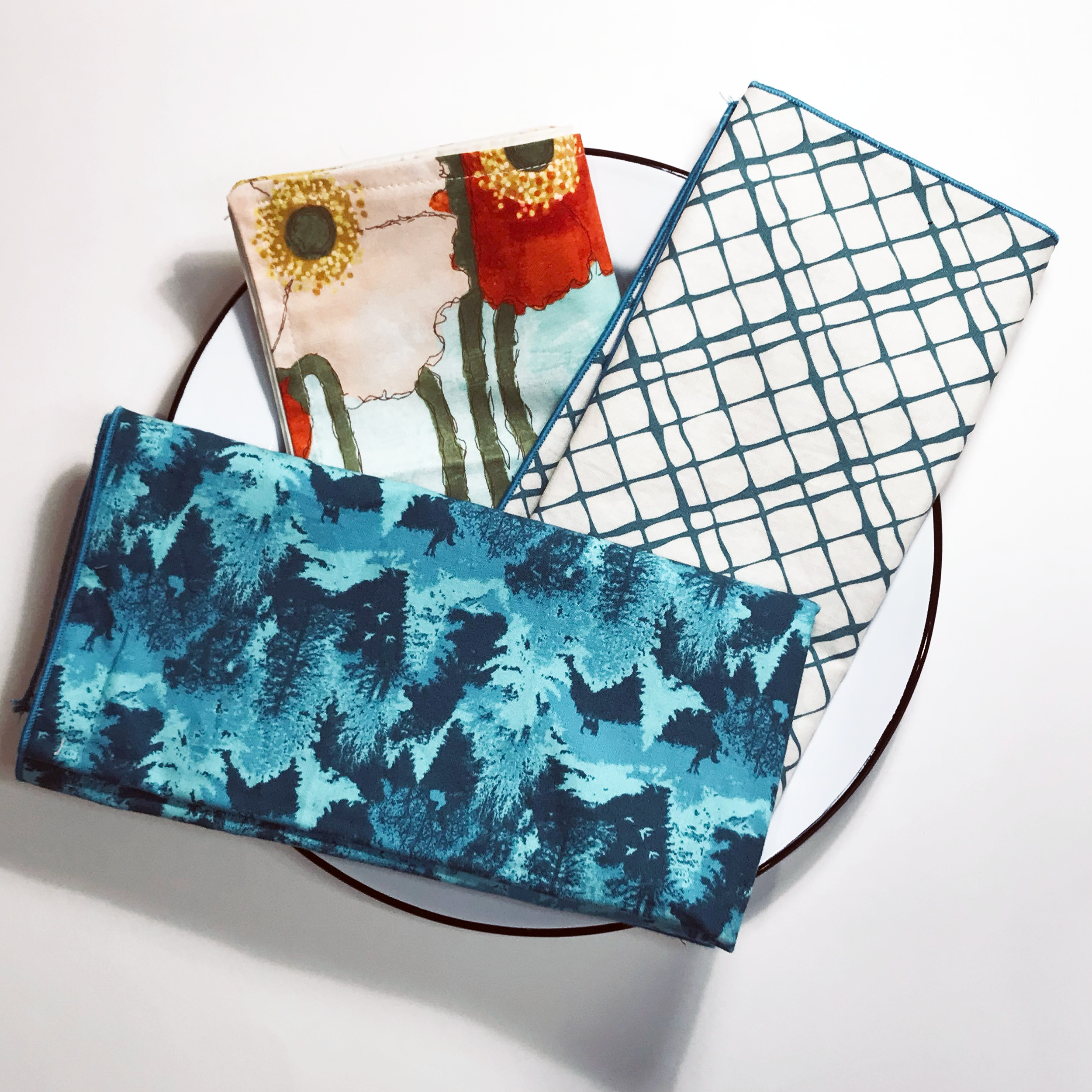 Reversible Blue Cotton Cloth Napkin