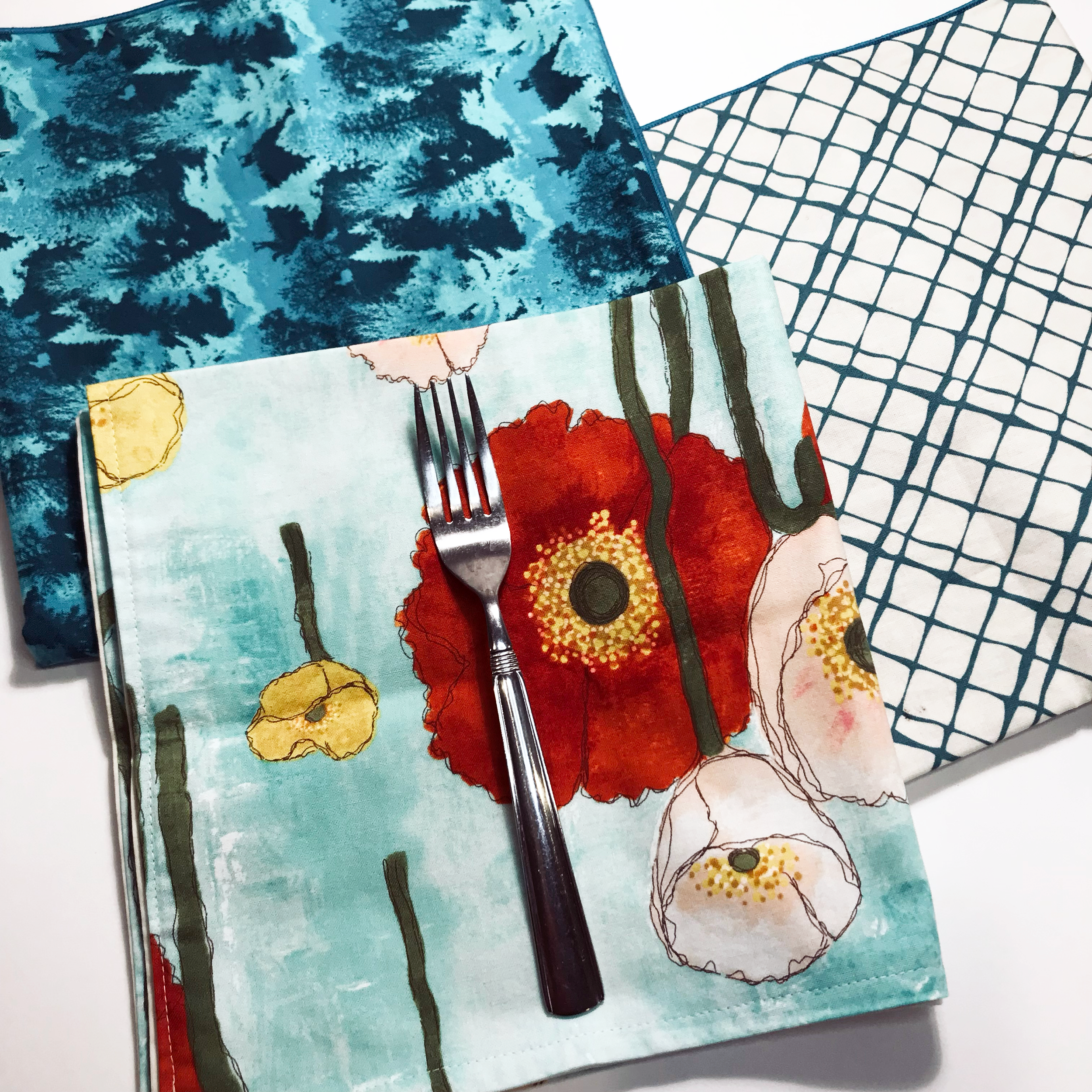 Reversible Blue Cotton Cloth Napkin