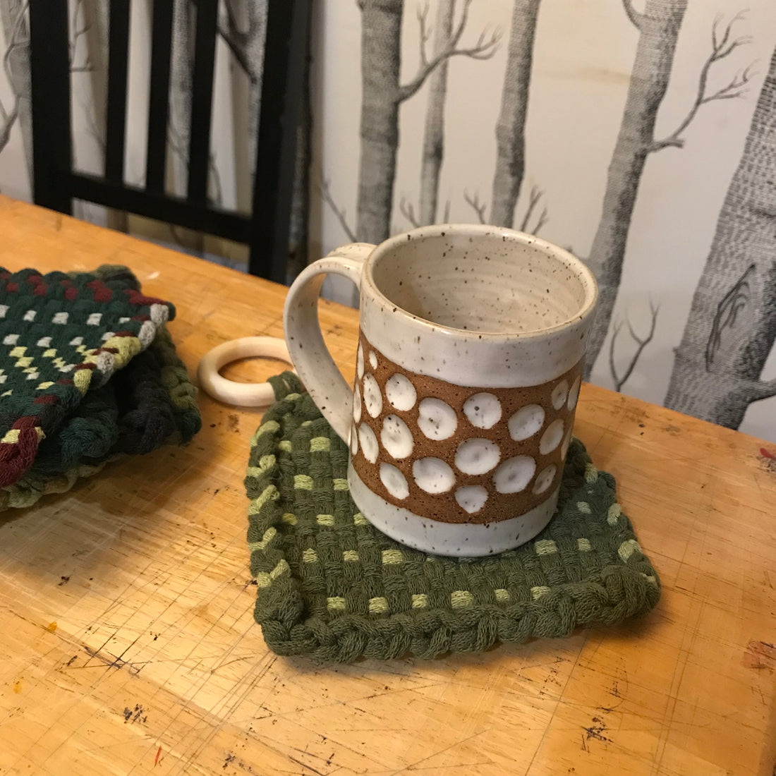 Woven Green Small Trivet