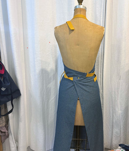 Full Denim Dot Apron