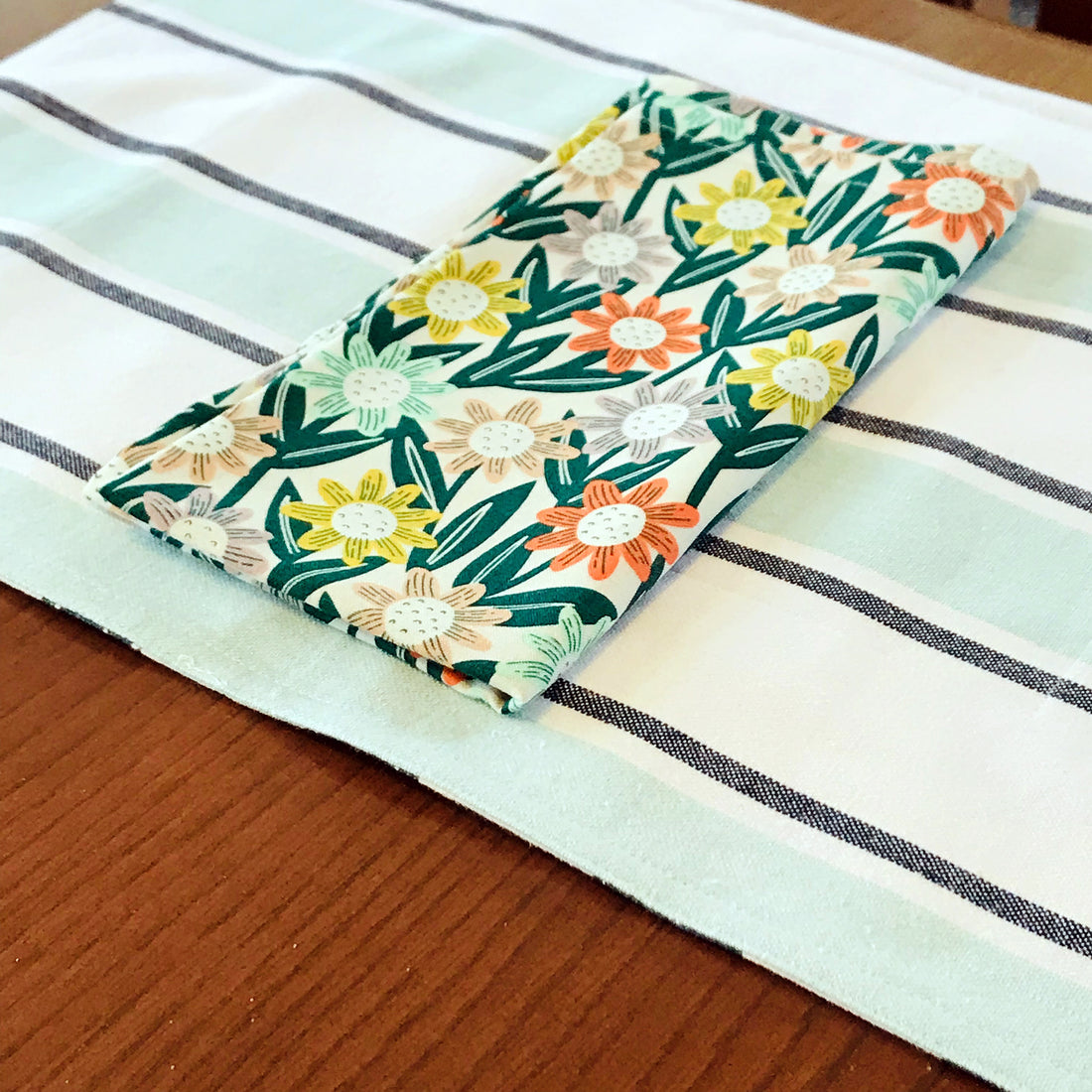 Blue Ika Print Reversible Placemats
