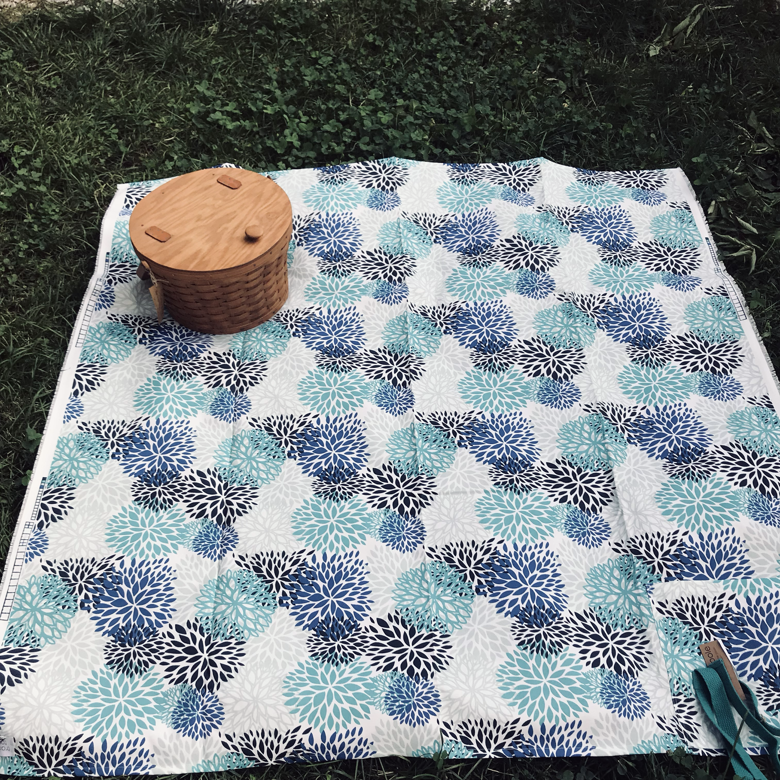 Litchfield Blue Floral Blossoms Picnic Blanket