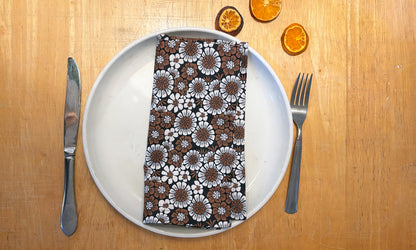 Mocha Floral Cloth Napkin Set