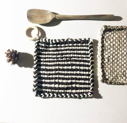 Potholder Chocolate and White Check