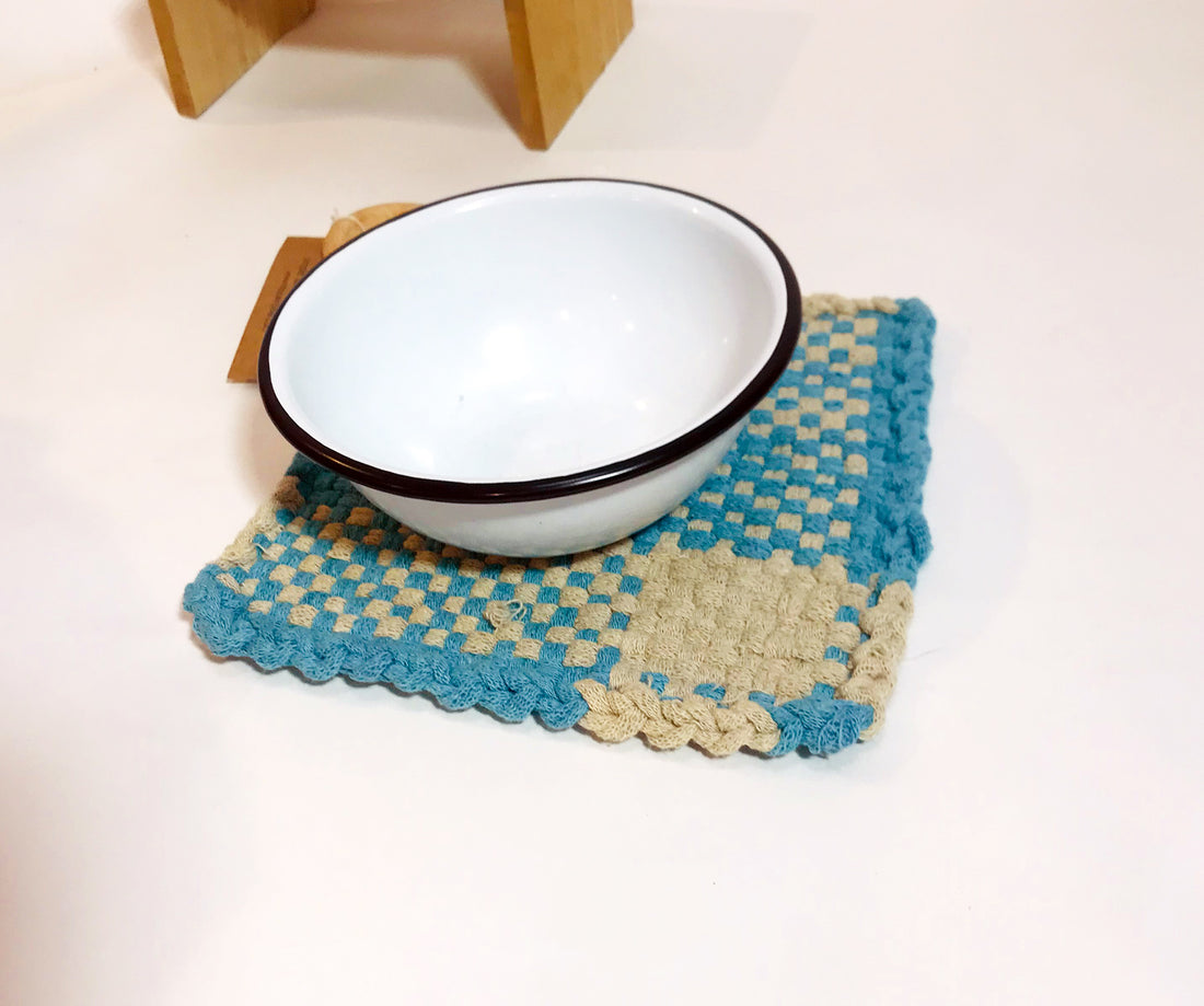 Woven Trivet Duck Egg