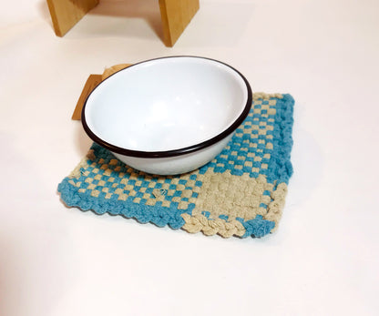 Woven Trivet Duck Egg