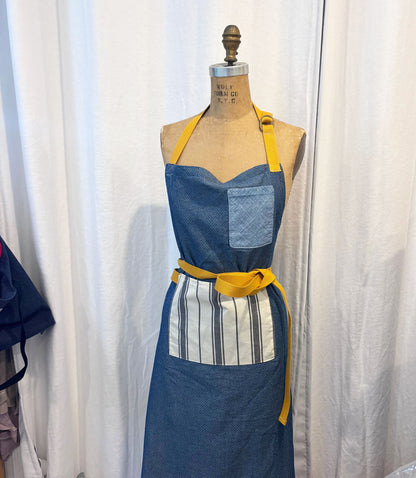 Full Denim Dot Apron