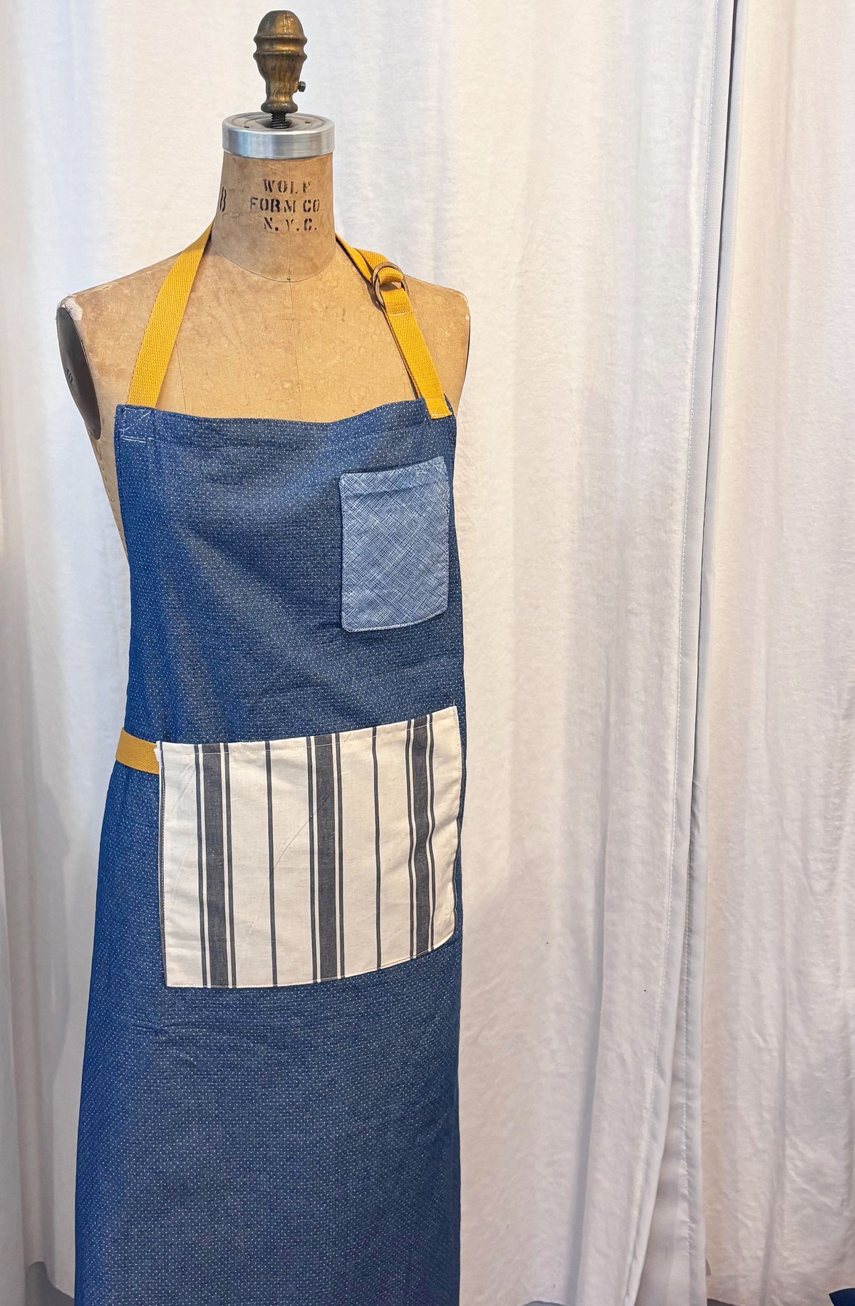 Full Denim Dot Apron