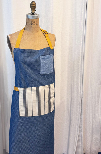 Full Denim Dot Apron