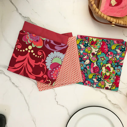 Valentine Floral and Dot Cloth Napkin Mix
