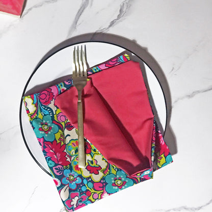Valentine Floral and Dot Cloth Napkin Mix