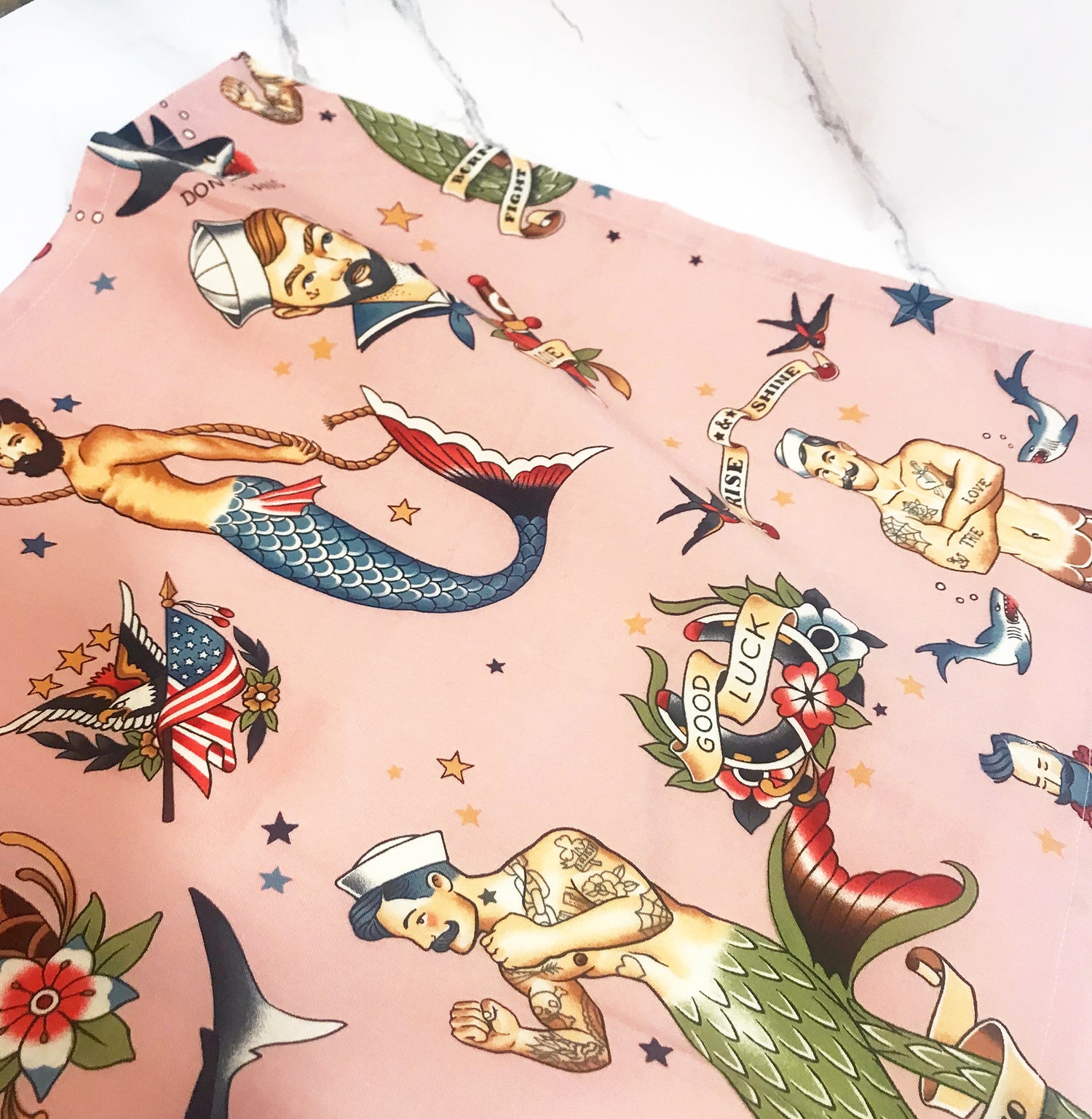 Mermen Dusty Pink Cloth Napkin