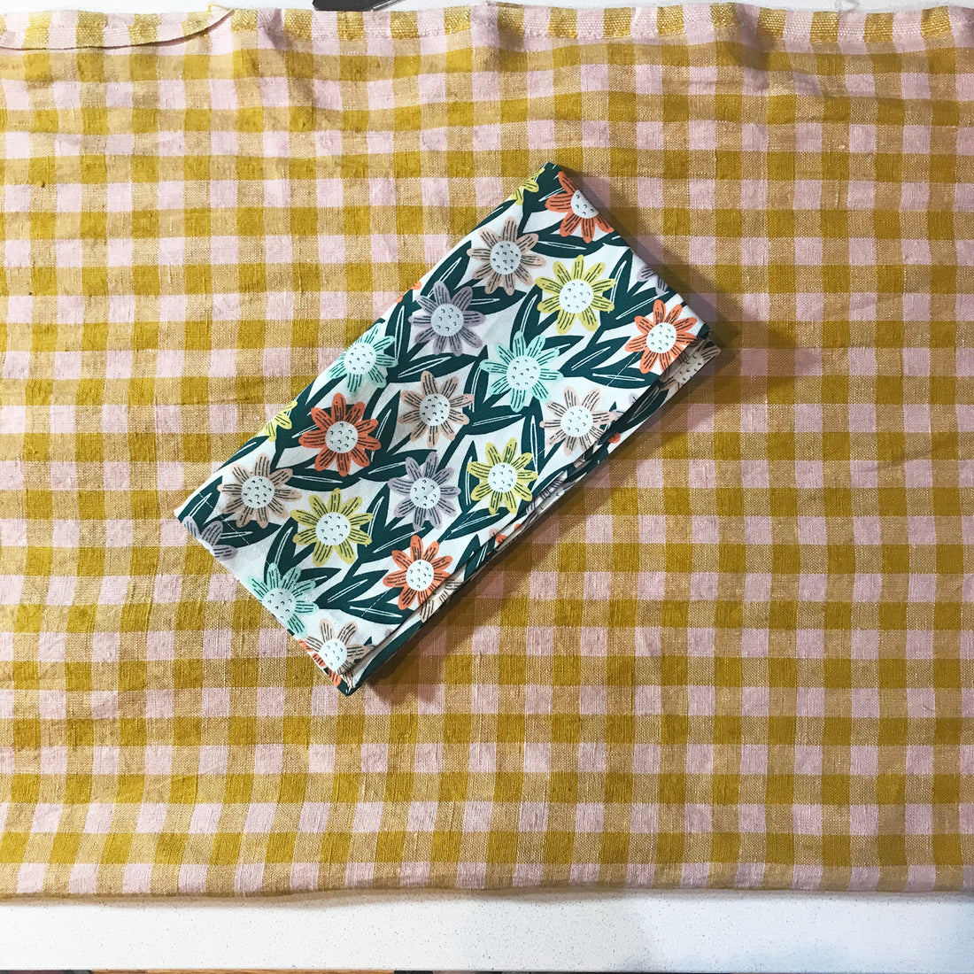 Wes Mustard Linen Check Runner