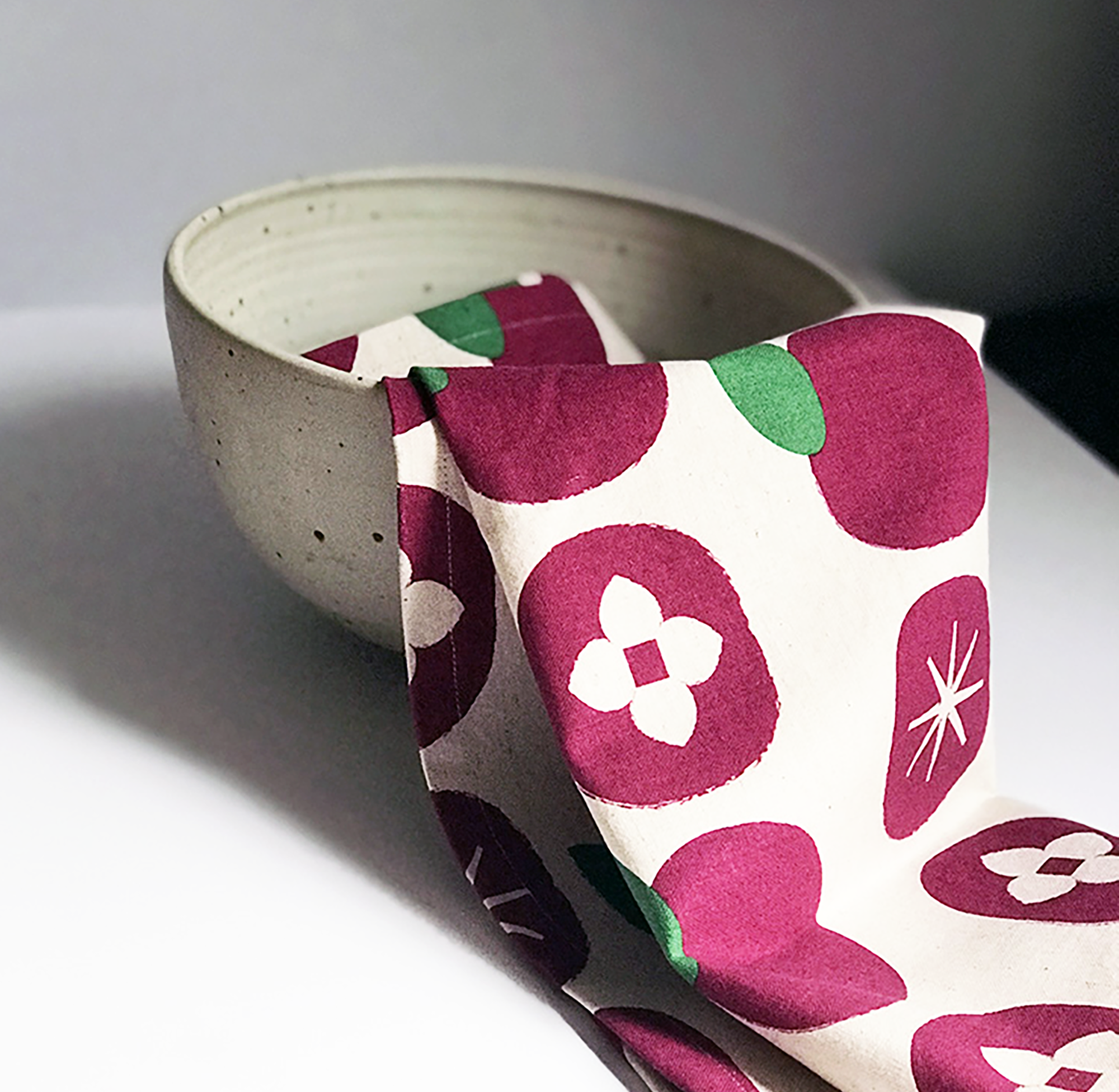 Apple Print Tea Towel