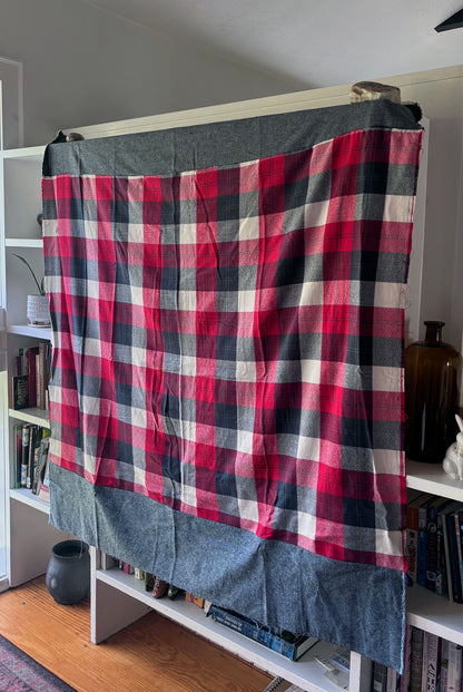 3 Check Plaid and Herringbone Flannel Blanket