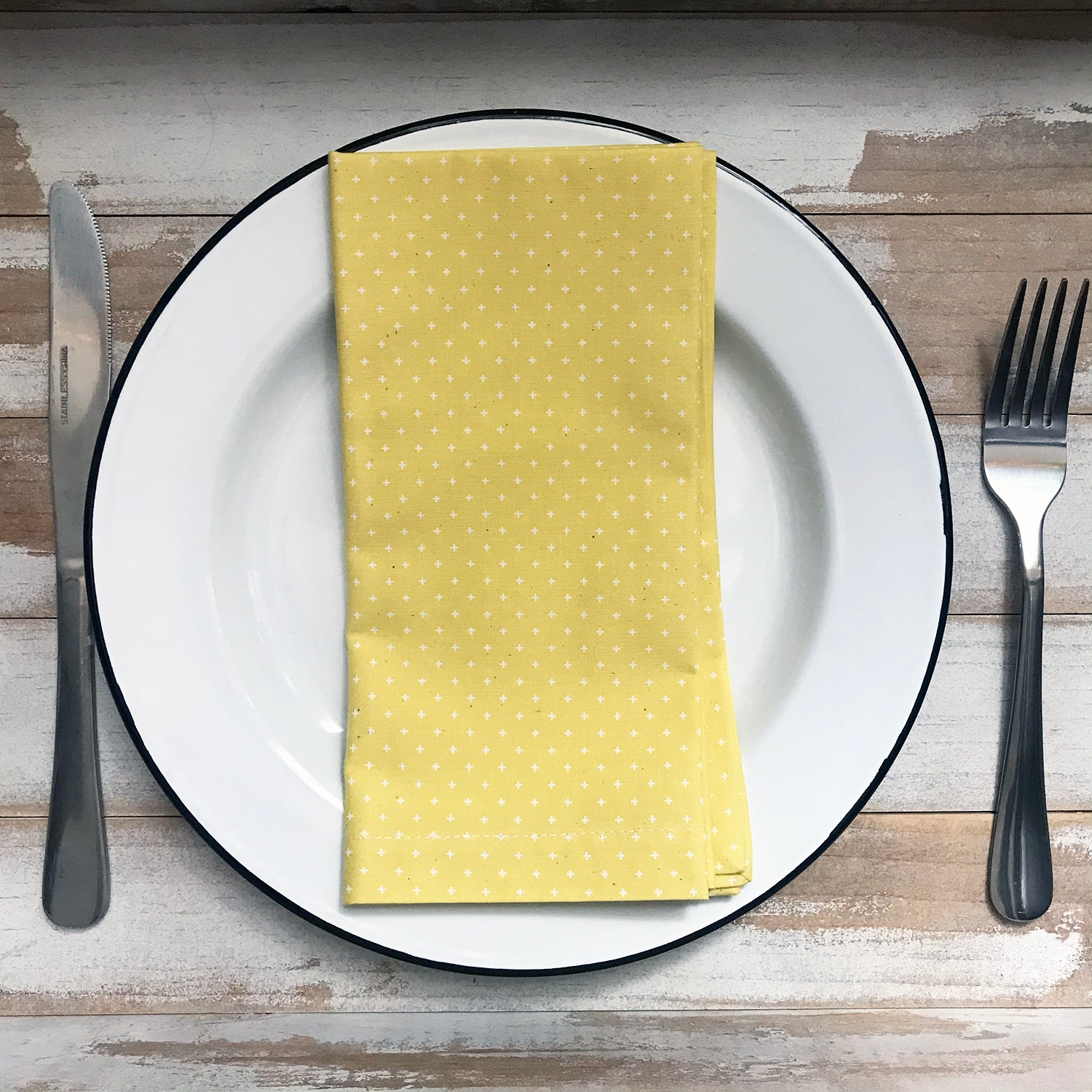 Lemon Yellow Plus Cloth Napkin Set