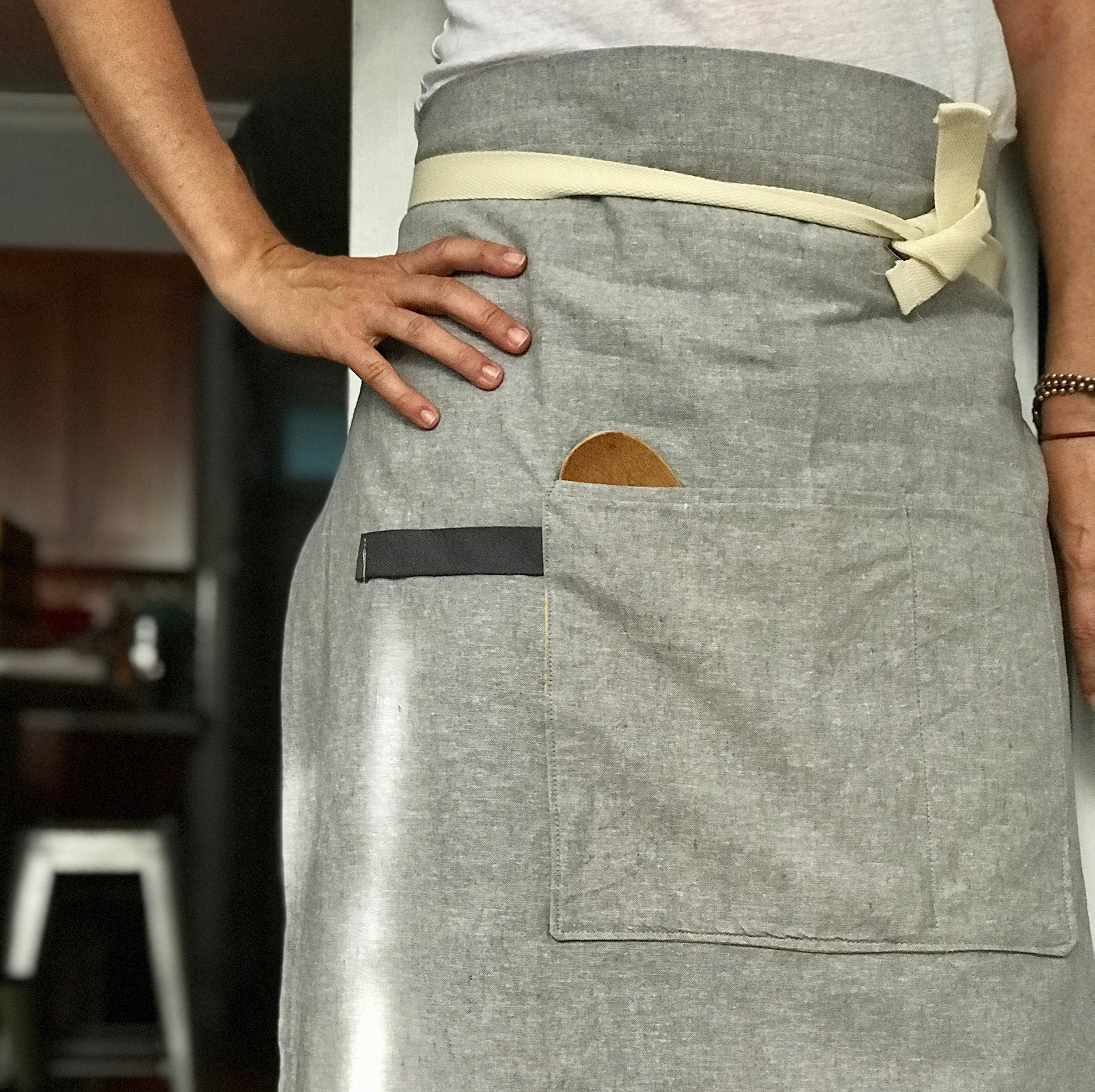 Chambray Linen Blend Bistro Apron