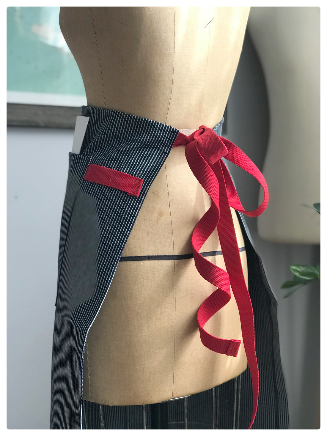 Conductor Stripe Denim Bistro Apron