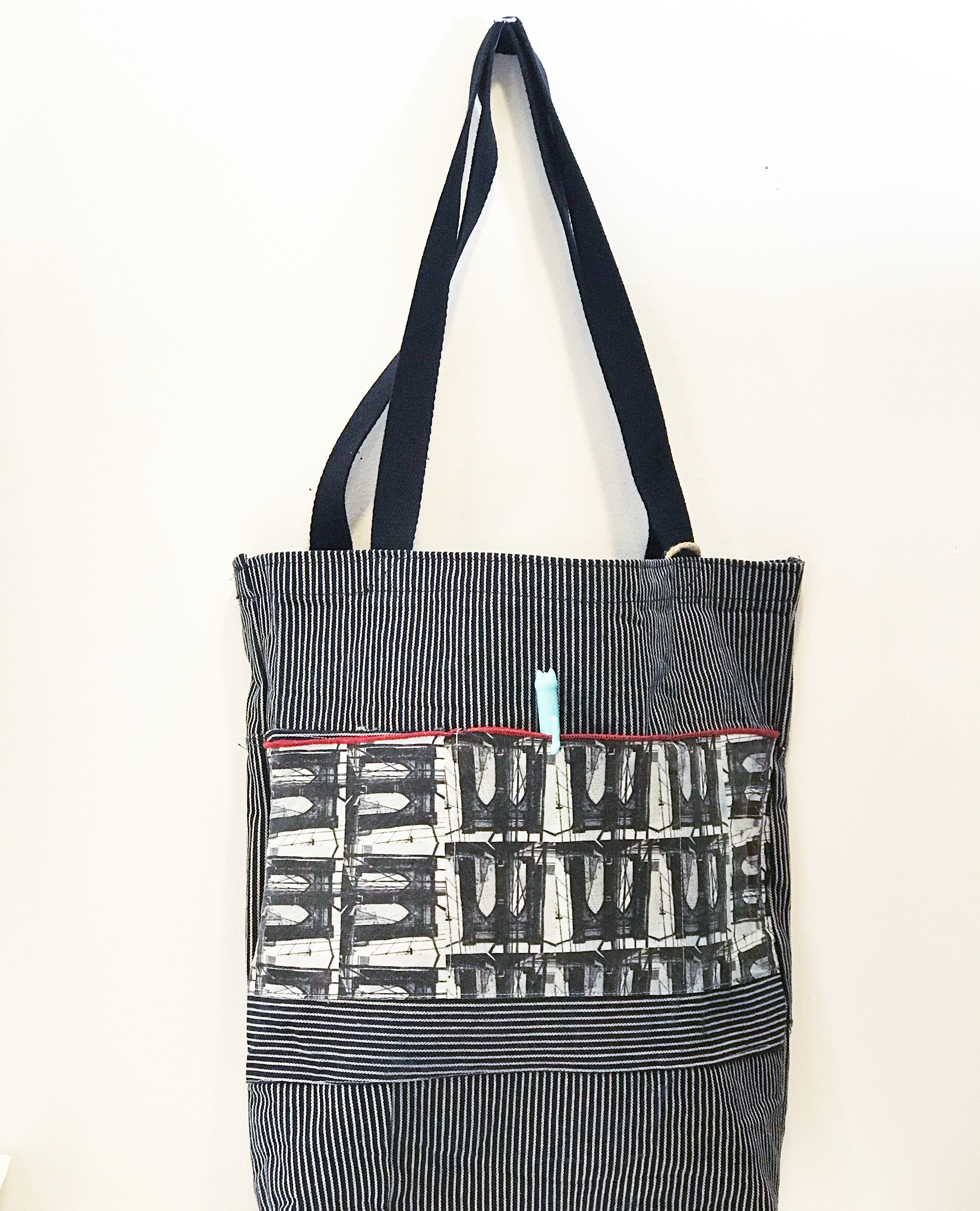 Upcycled Brooklyn Bridge Tote Collaboration with Brooklyn Bandanas