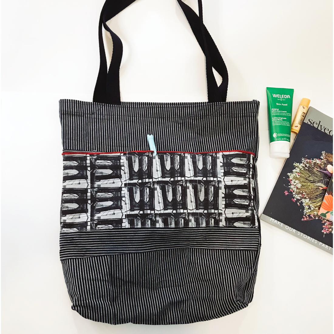 Upcycled Brooklyn Bridge Tote Collaboration with Brooklyn Bandanas