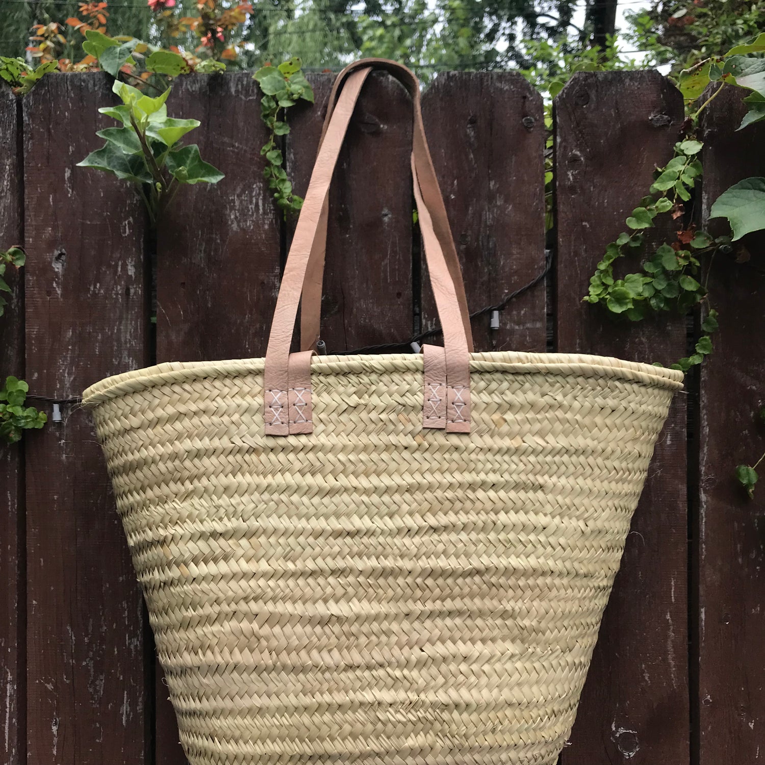 Oversized Straw Bag French Basket Tote