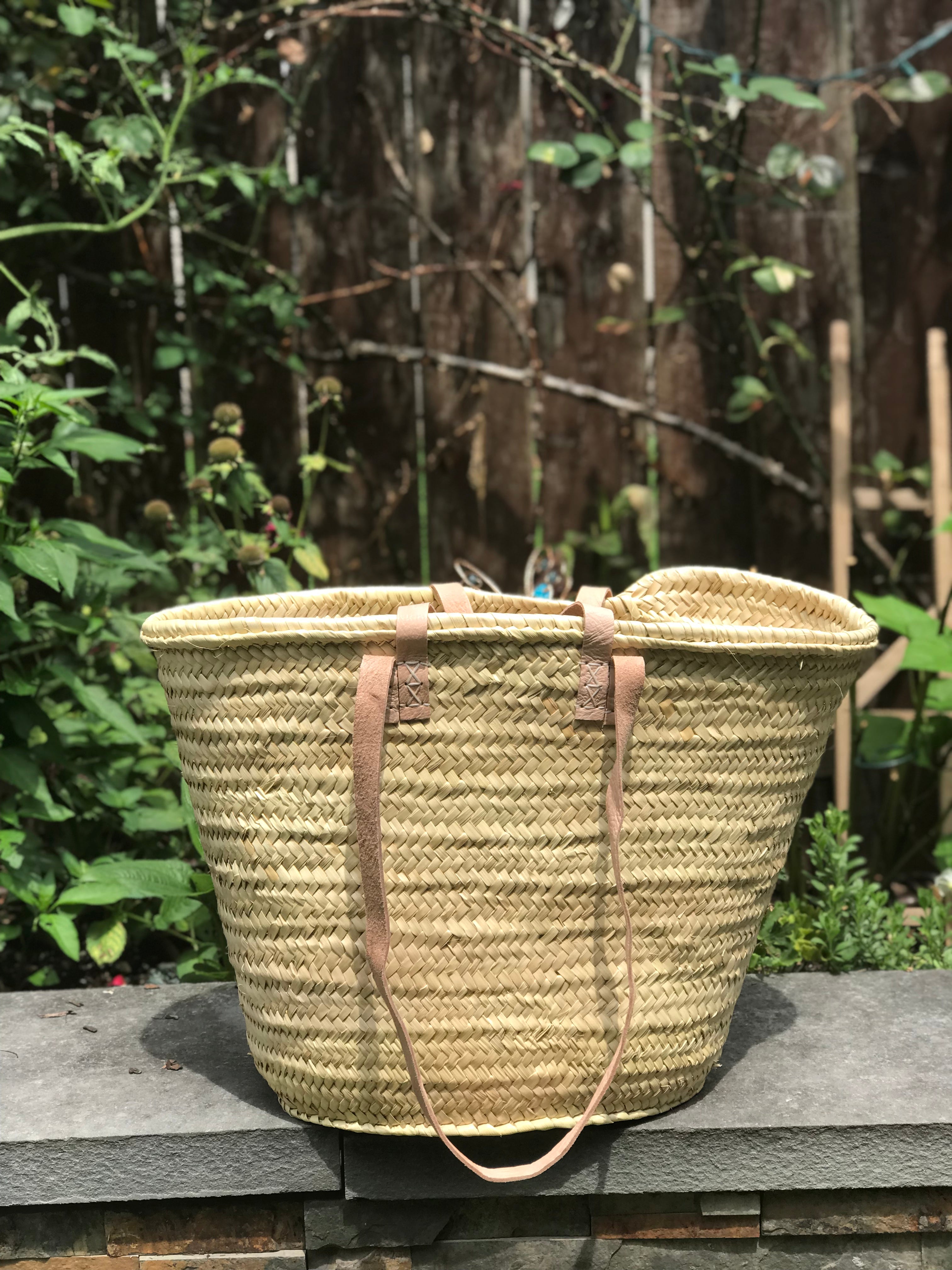Oversized Straw Bag French Basket Tote