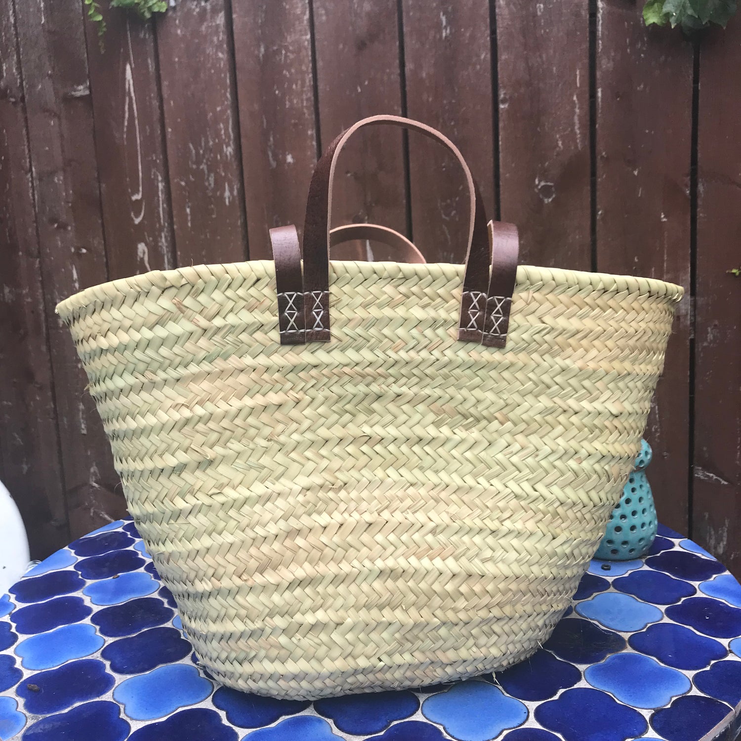 Oversized Straw Bag French Basket Tote
