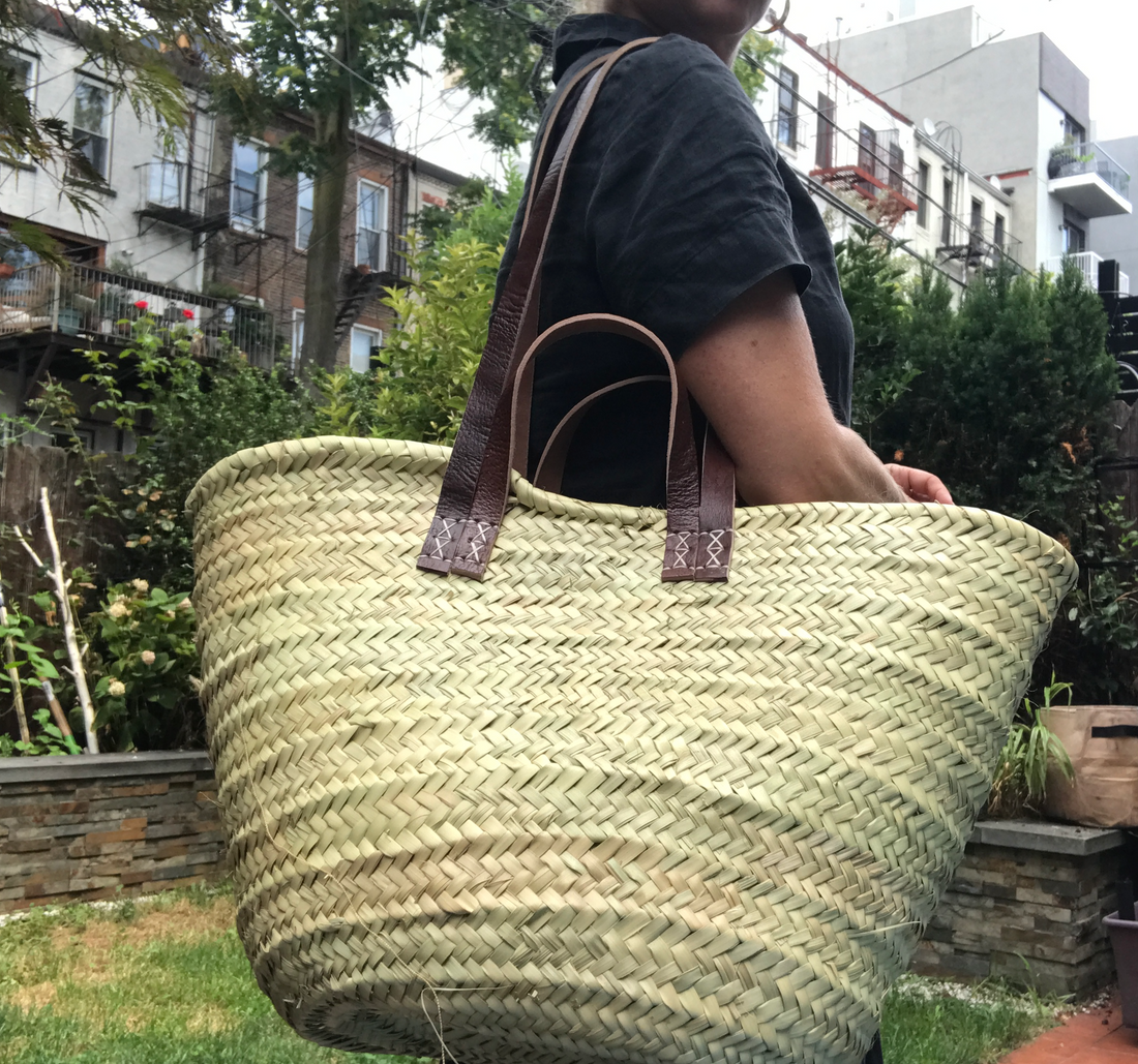 Oversized Straw Bag French Basket Tote
