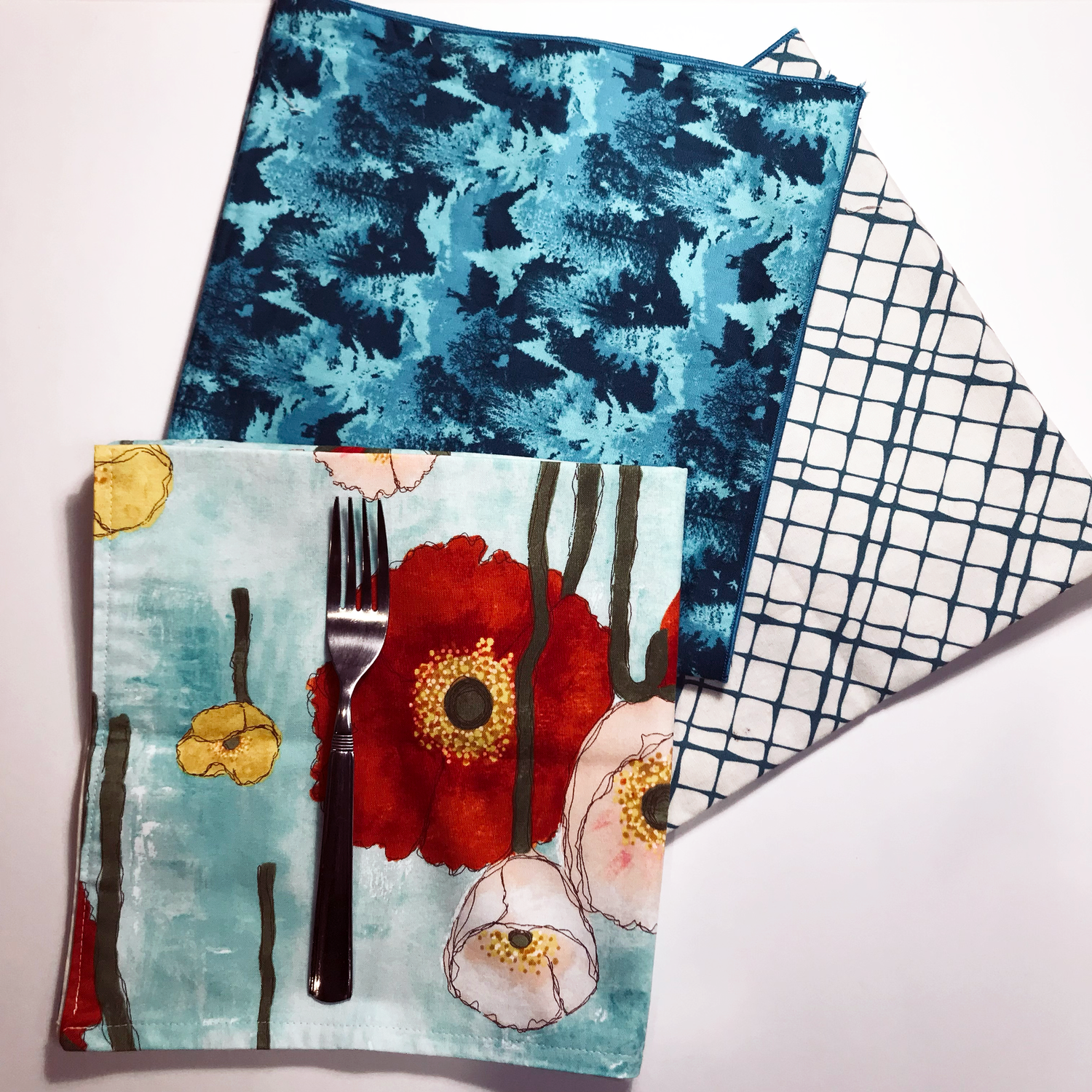 Reversible Blue Cotton Cloth Napkin