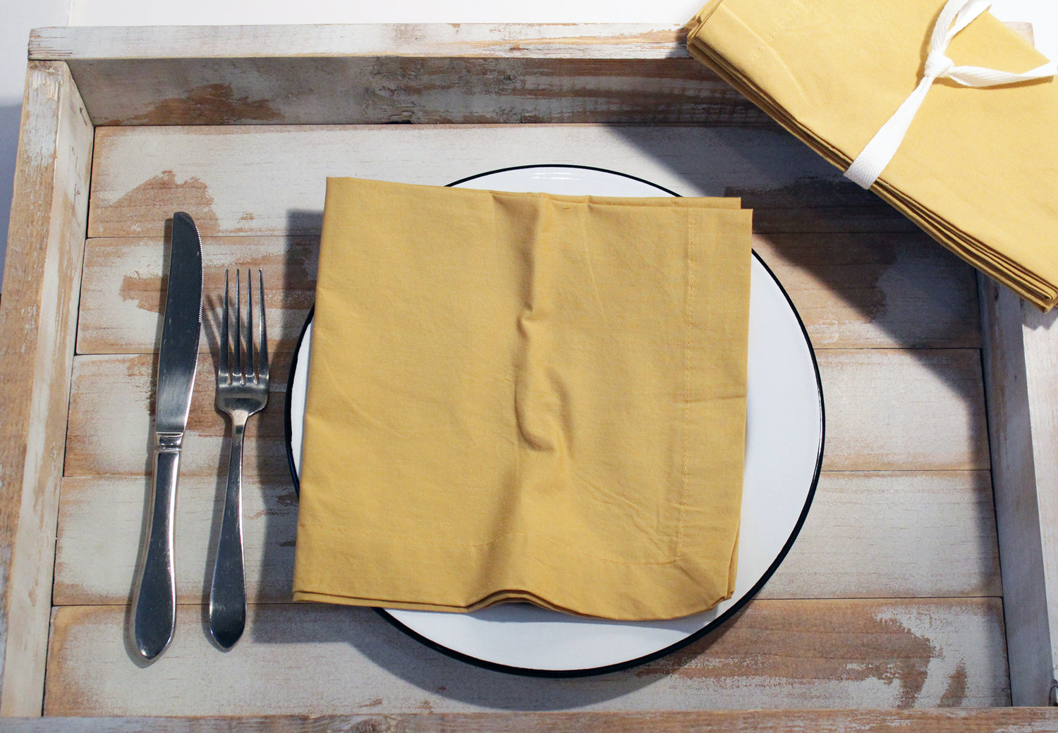 Organic Solid Soft Gold Napkin Set