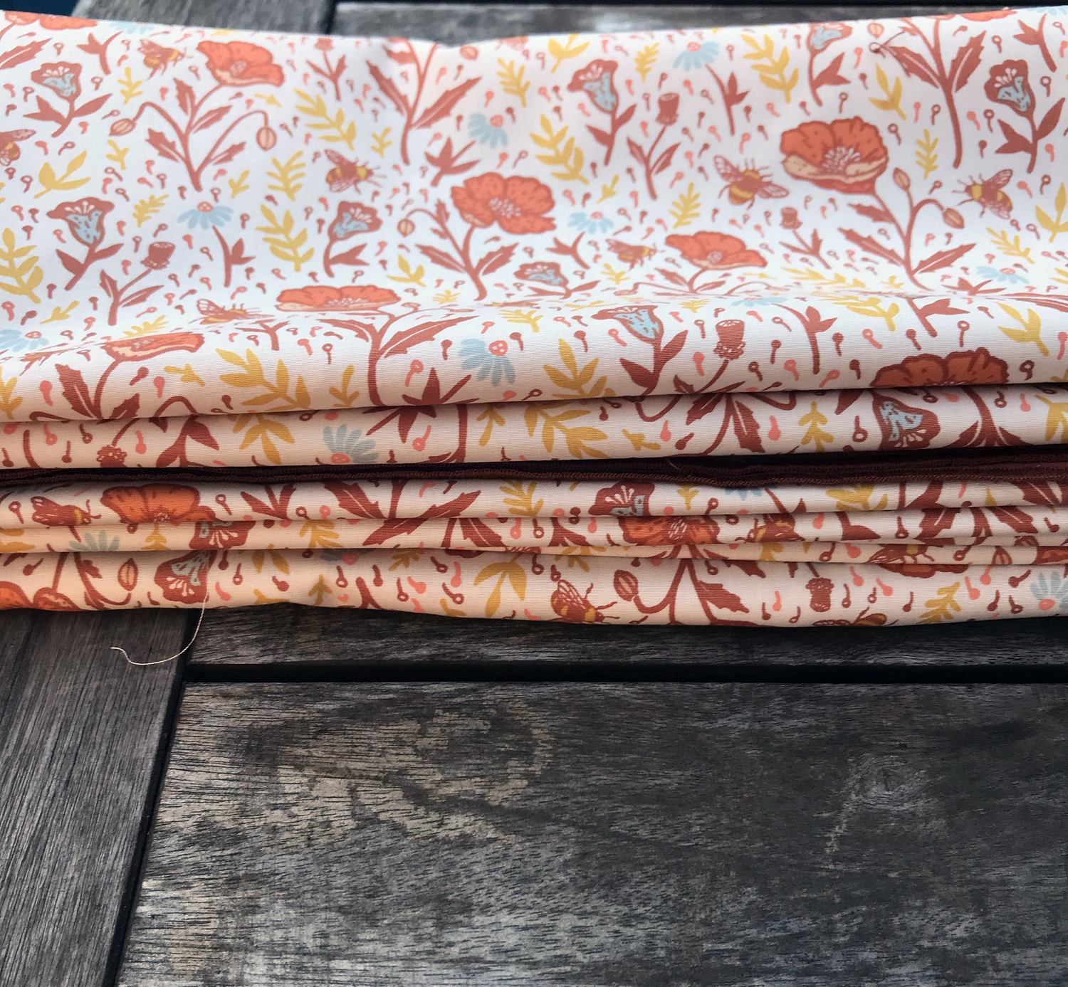 Terracotta Poppies Reversible Napkin Set