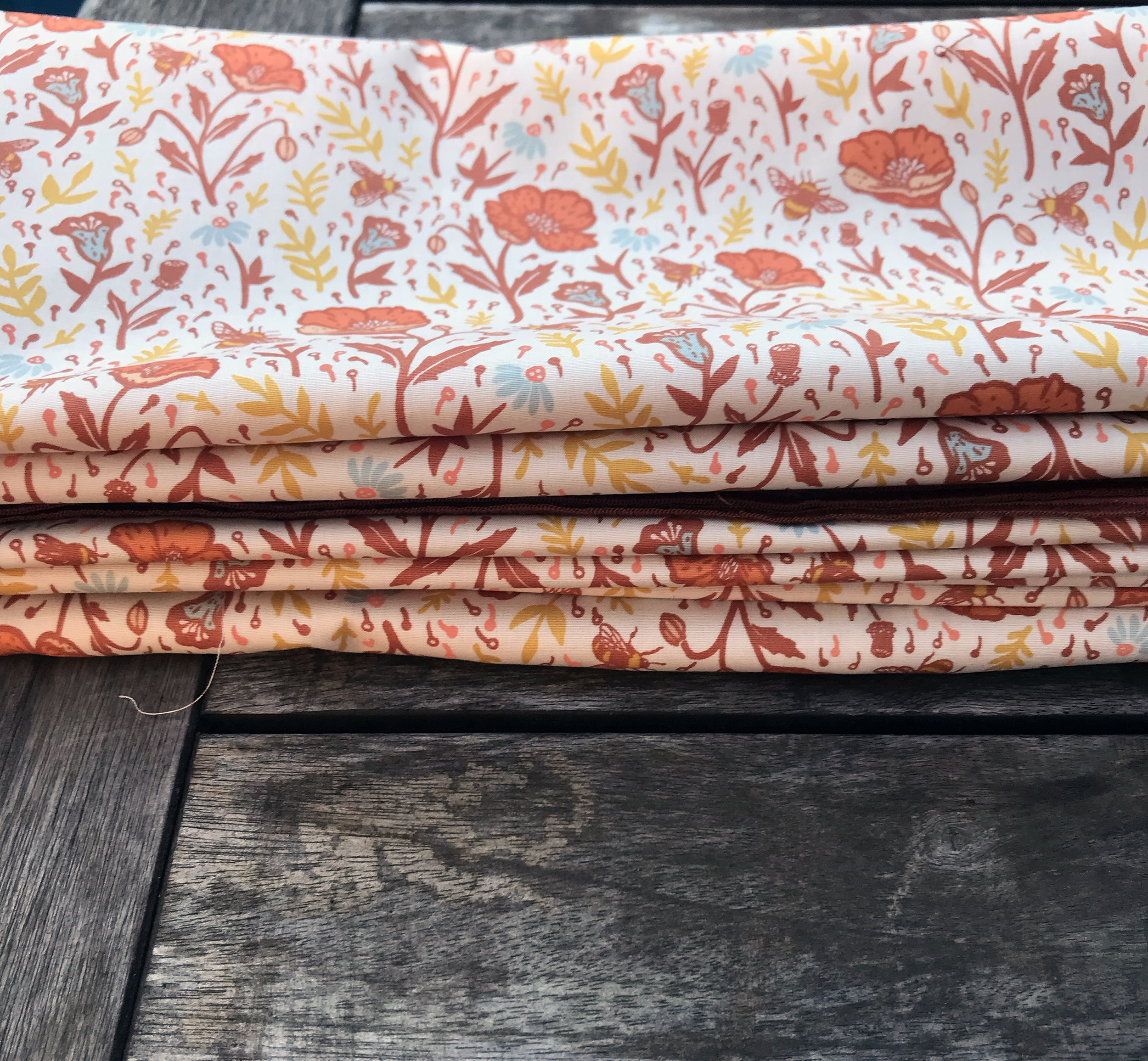 Terracotta Poppies Reversible Napkin Set