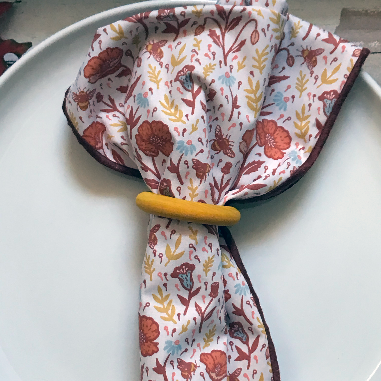 Terracotta Poppies Reversible Napkin Set