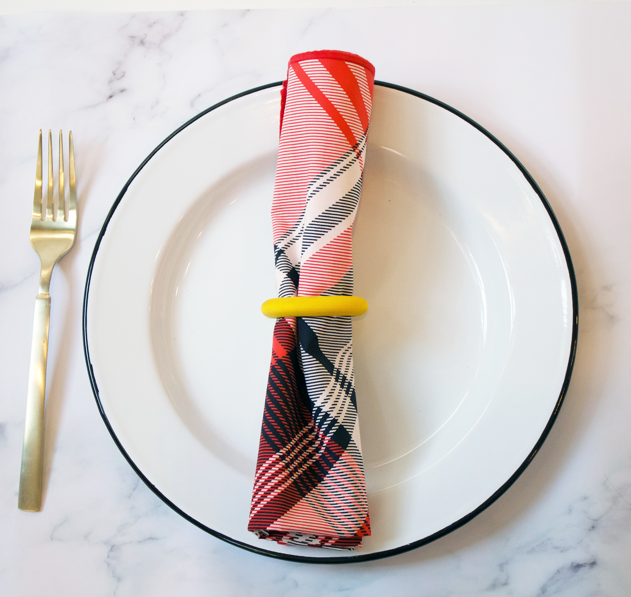 Oversized Holiday Red Plaid Reversible Napkin Organic