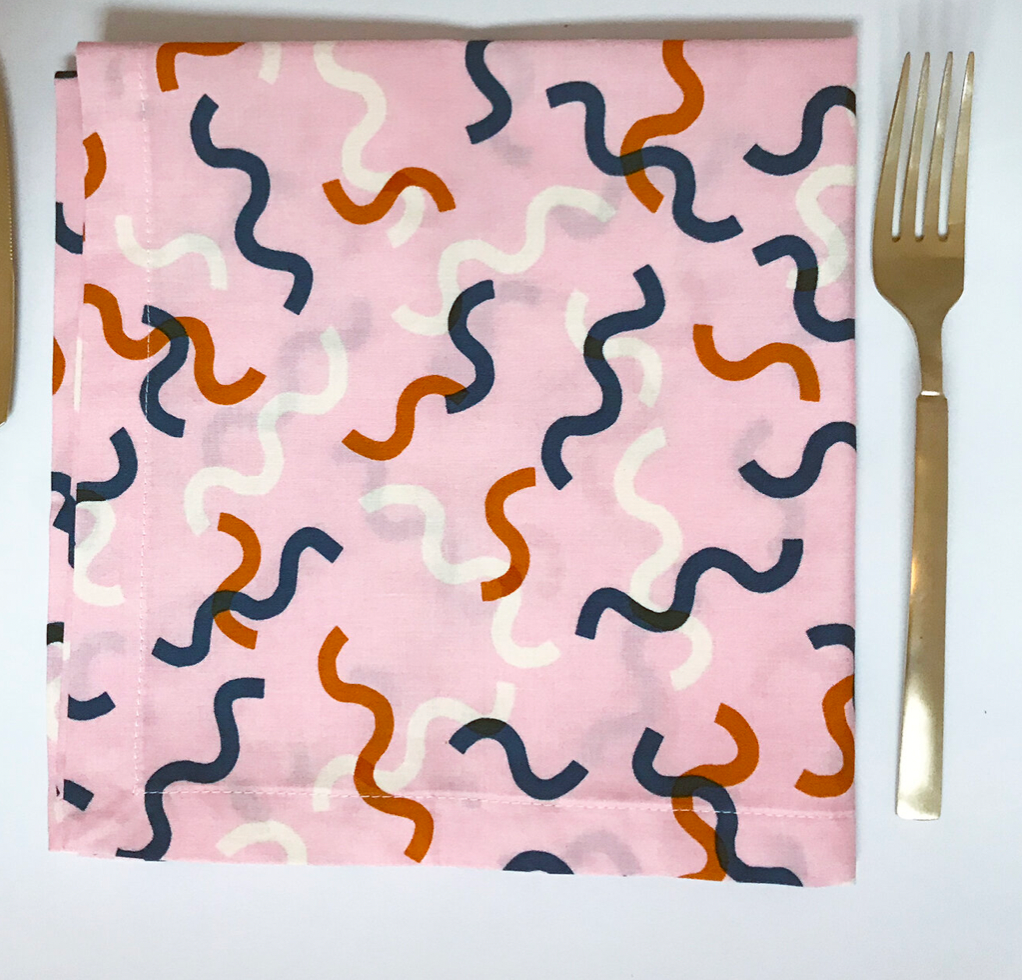 Anagram Napkin in Pink Set